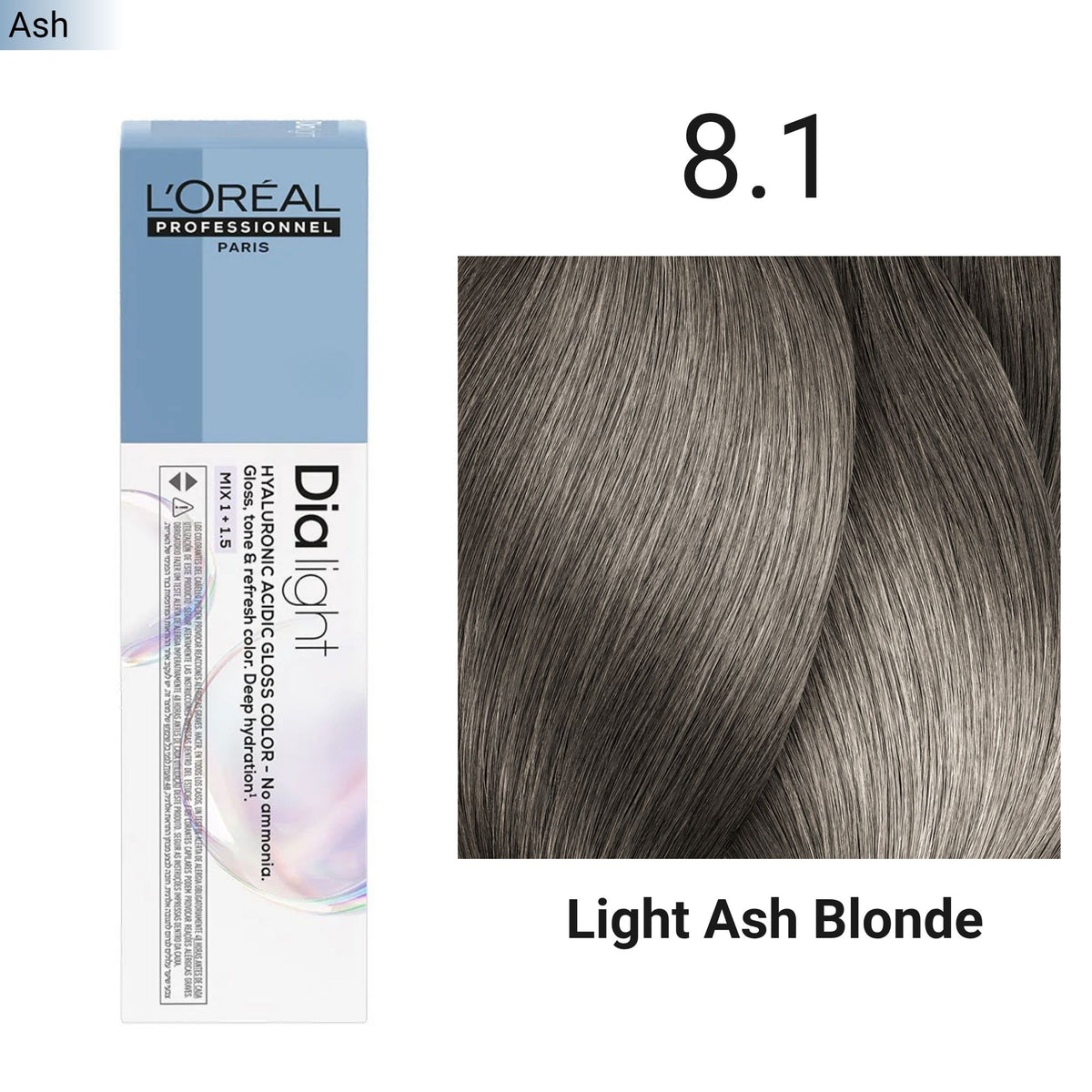 Loreal Professionnel - Dia Light Demi Permanent Hyaluronic Acidic Gloss Colour Ash Series 60ml