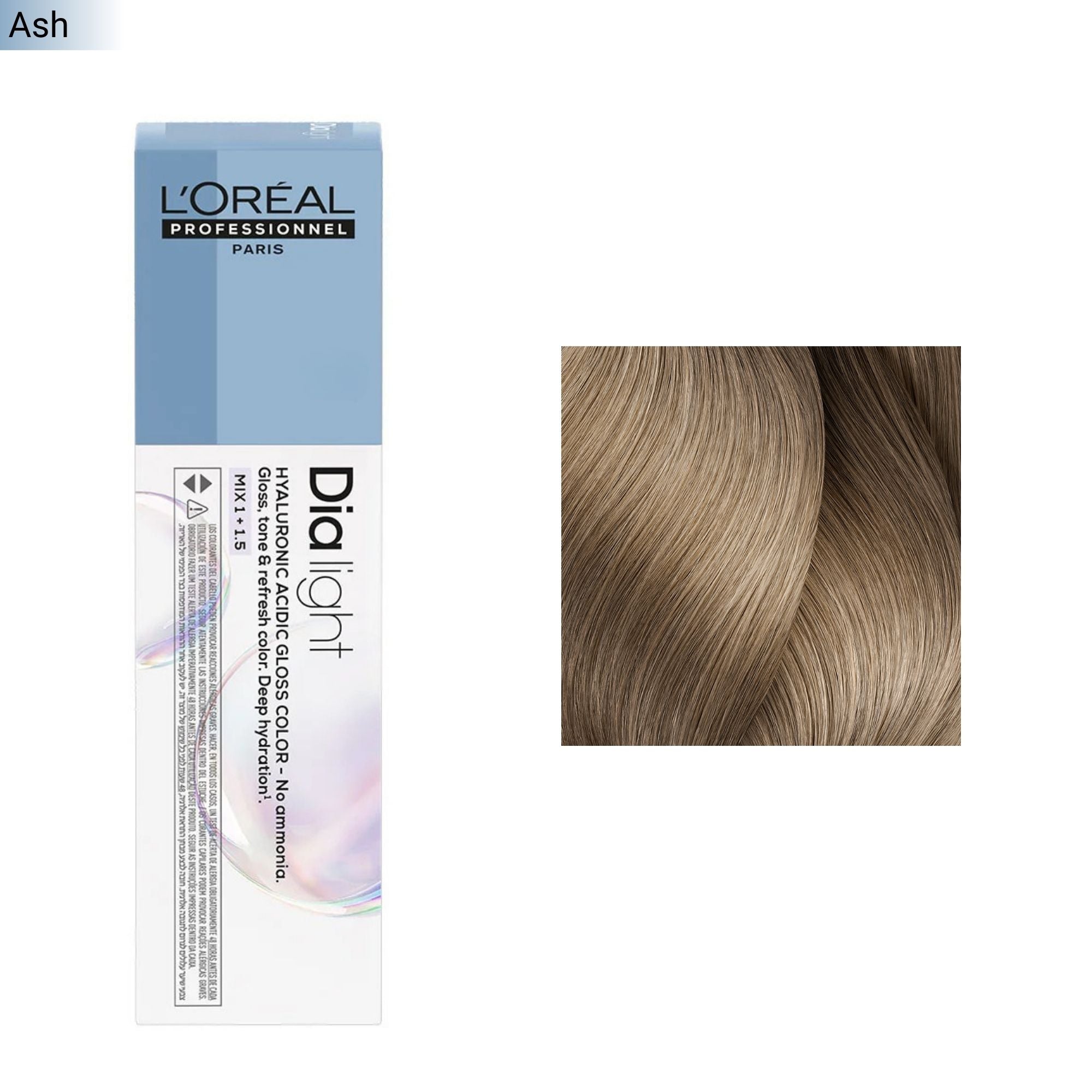 Loreal Professionnel - Dia Light Demi Permanent Hyaluronic Acidic Gloss Colour Ash Series 60ml