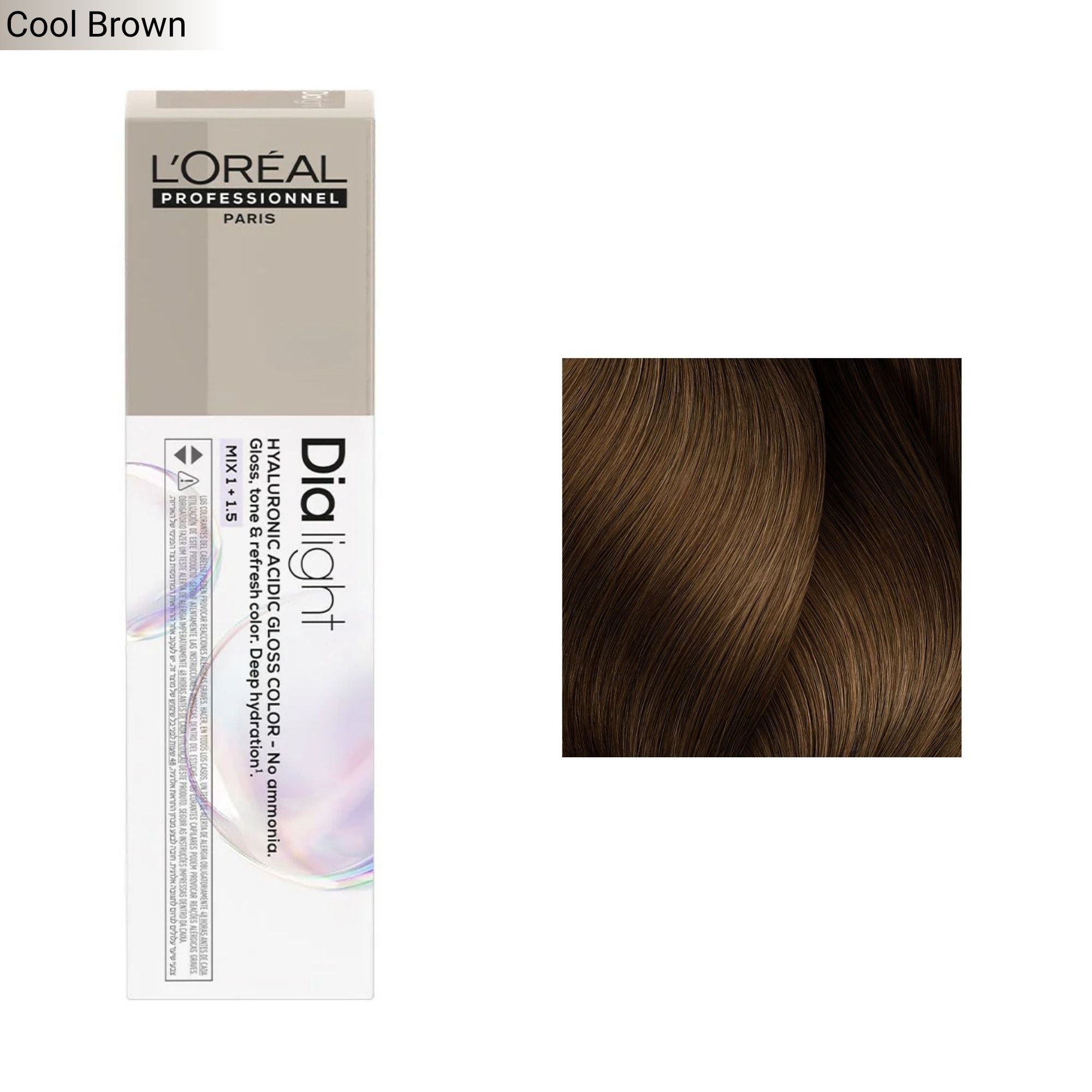 Loreal Professionnel - Dia Light Demi Permanent Hyaluronic Acidic Gloss Colour Cool Brown Series 60ml