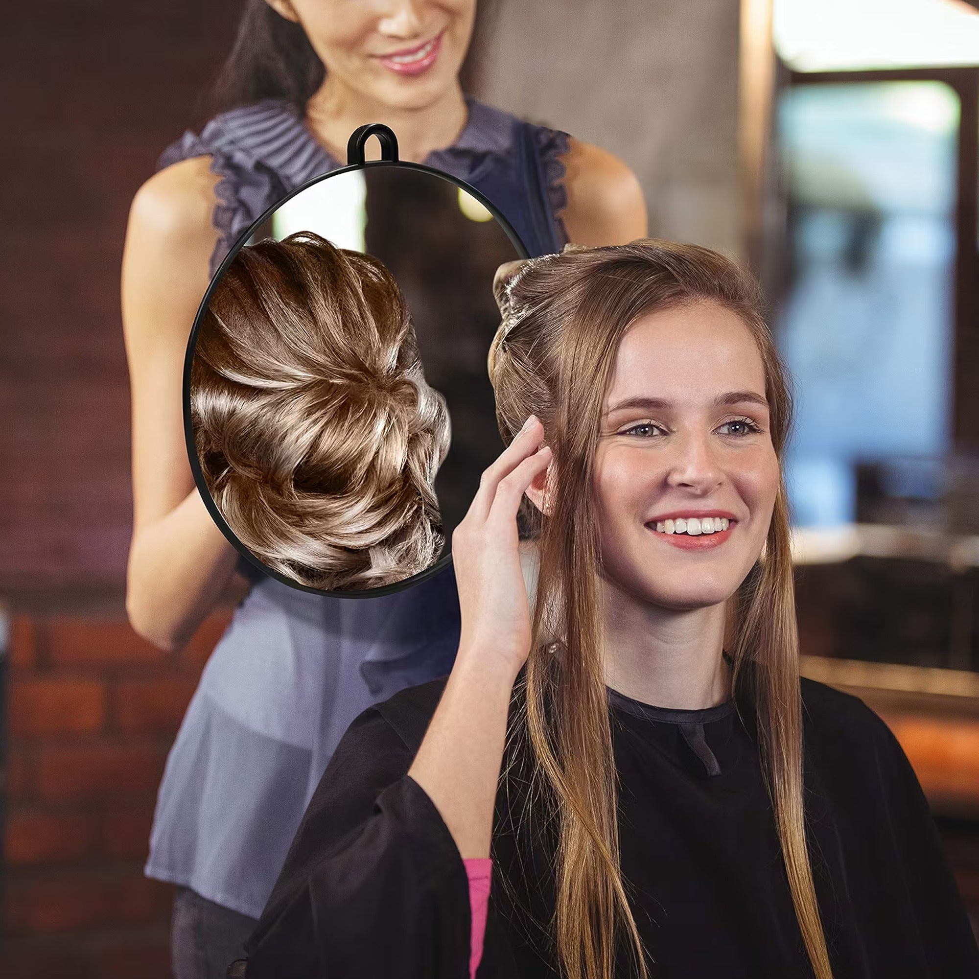 Gabri - Salon Mirror Round Handheld & Wall 28cm