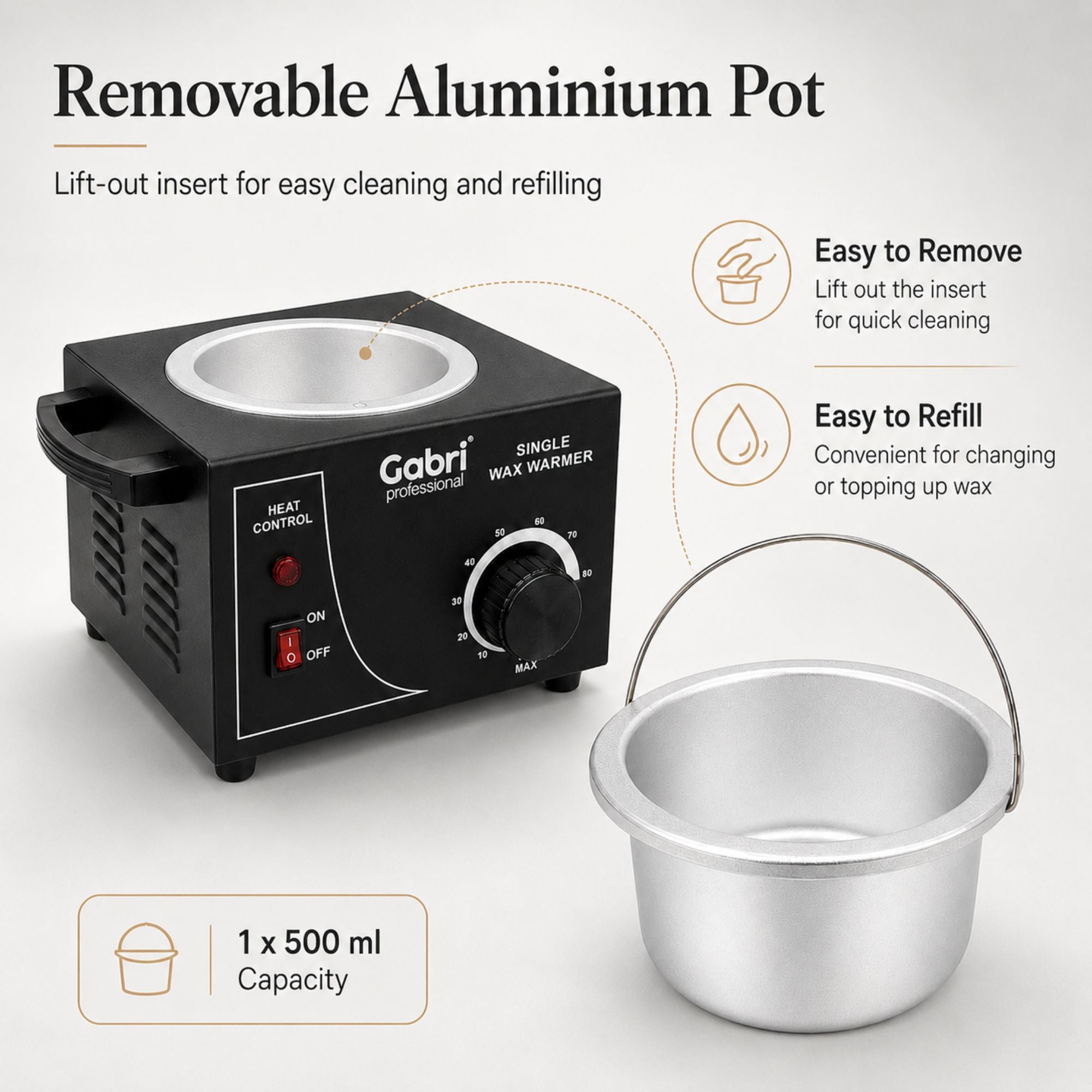 Gabri - Single Pot Wax Heater Warmer (Black)