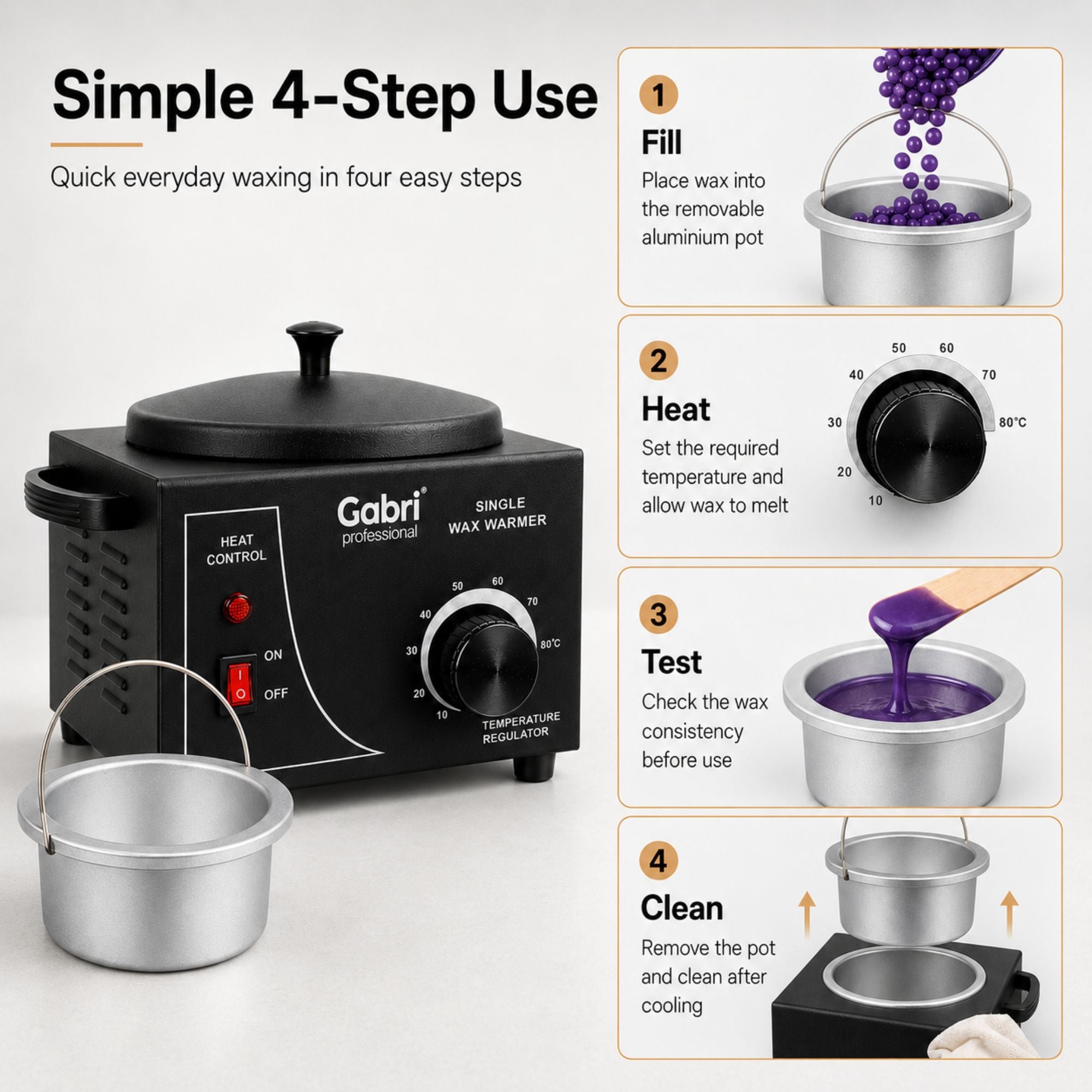 Gabri - Single Pot Wax Heater Warmer (Black)