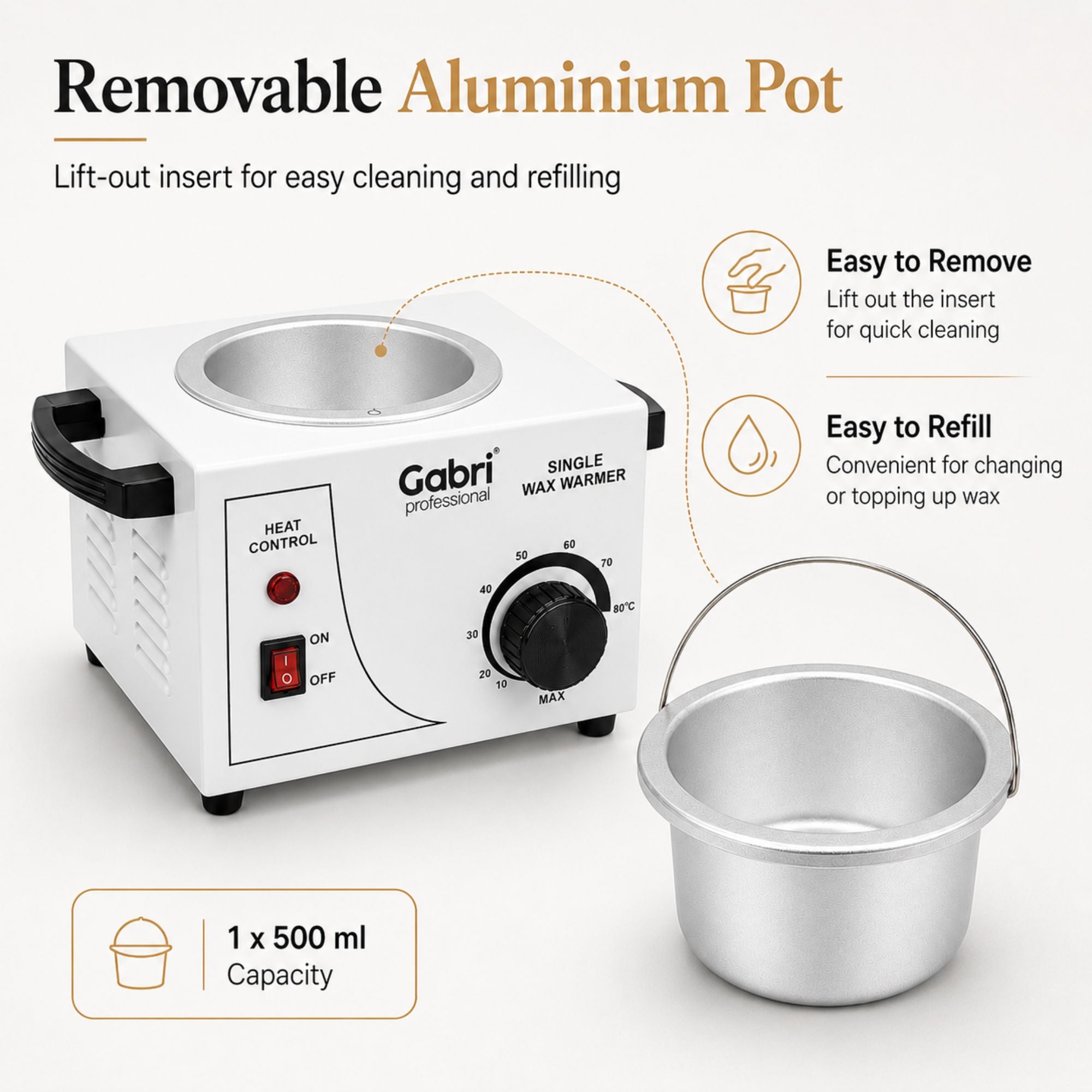 Gabri - Single Pot Wax Heater Warmer (White)