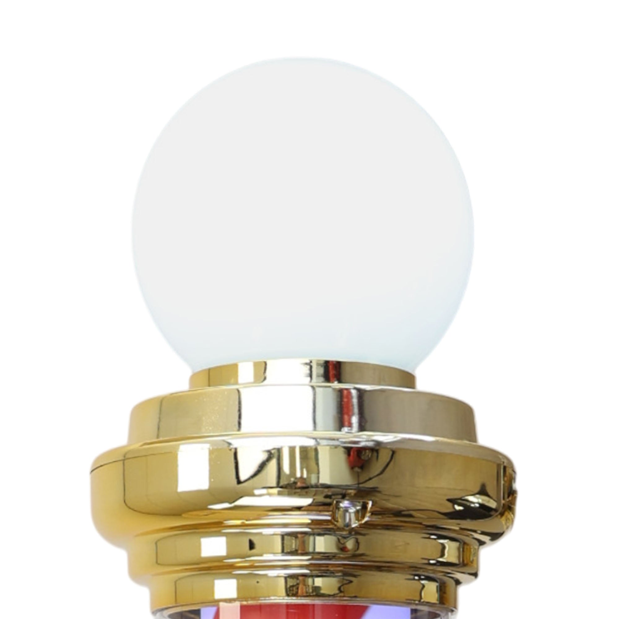 Gabri - Barber Pole Light With Open Sign (Gold Red White Blue Stripes) 70cm