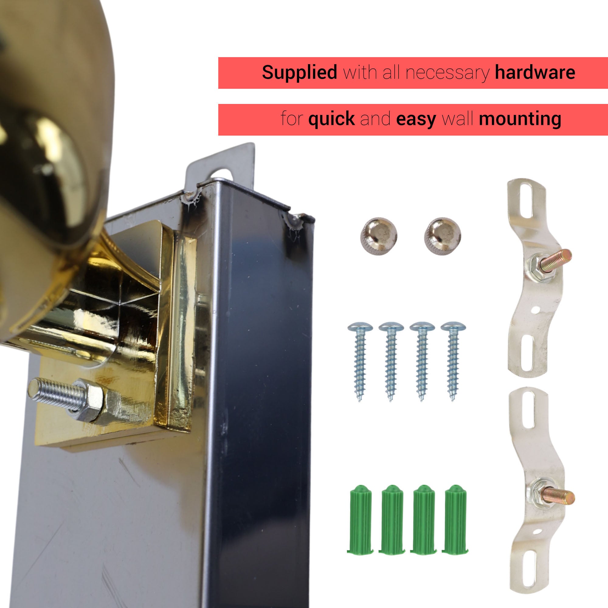 Gabri - Barber Pole Light With Open Sign (Gold Red White Blue Stripes) 70cm