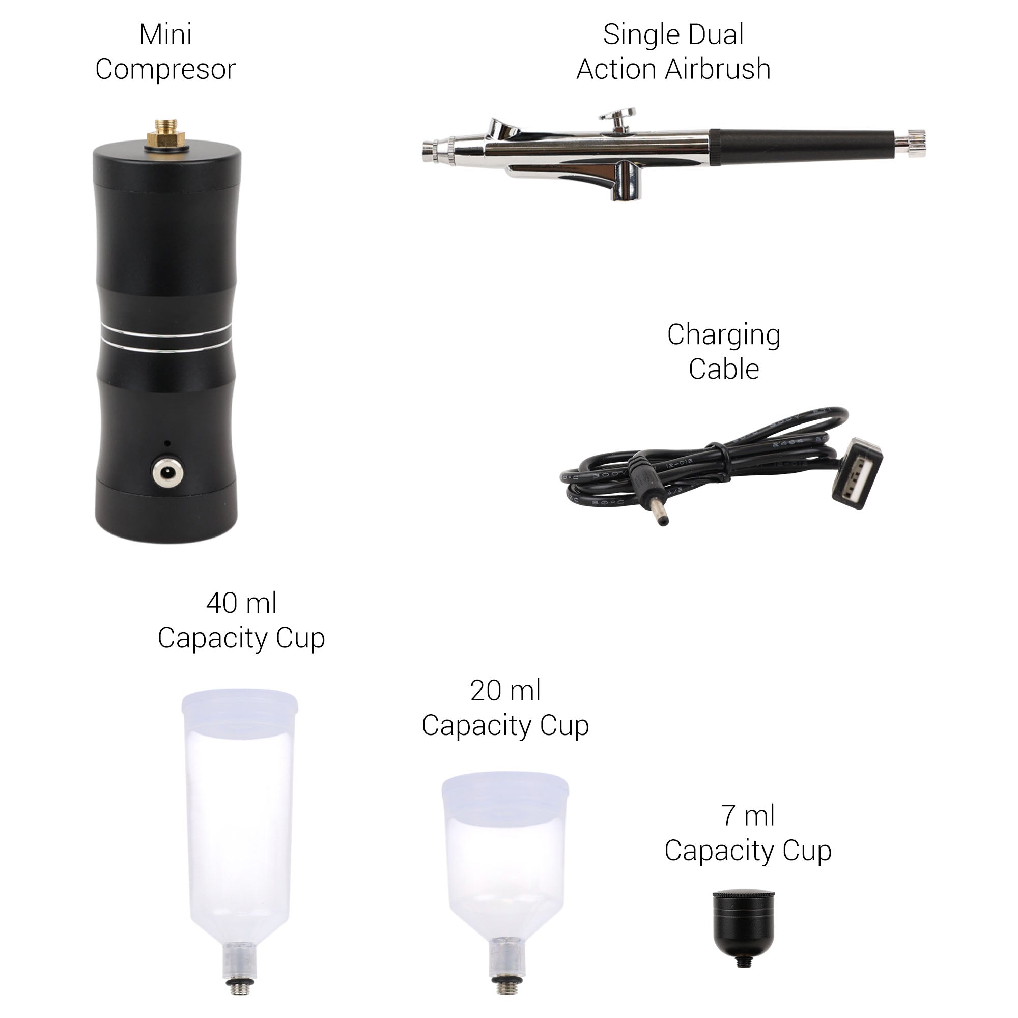 Eson - Cordless Airbrush Kit Portable Mini Airbrush Gun with Compressor
