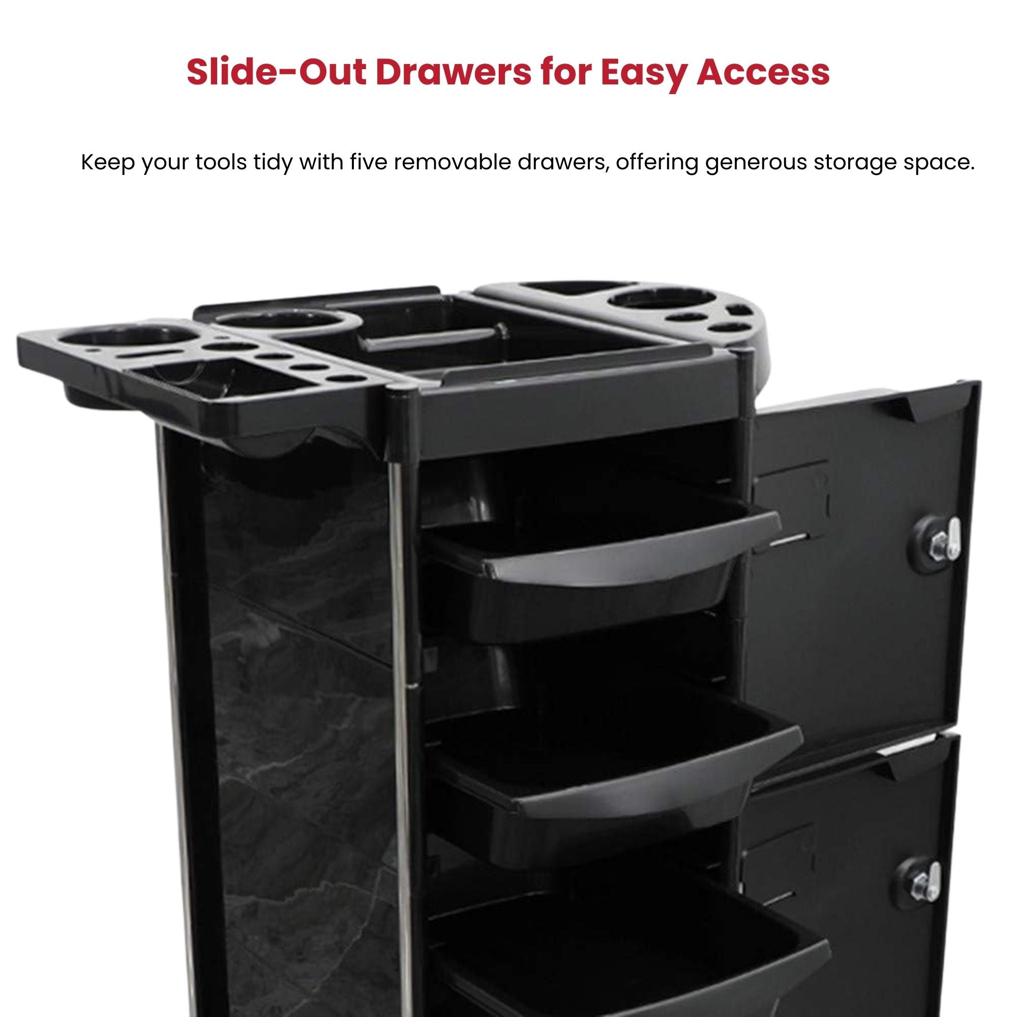 Eson - Hairdresser Multi-Function Trolley With Locking Doors