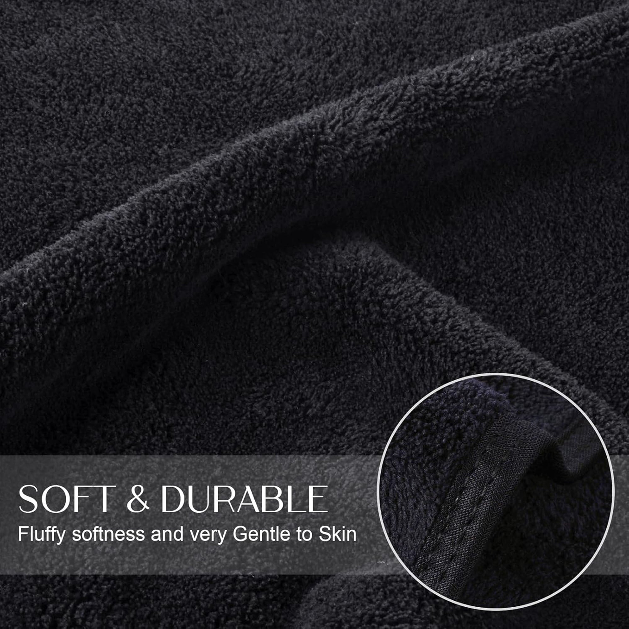 Gabri - Premium Salon Fibre Towel Black (Pack of 6)