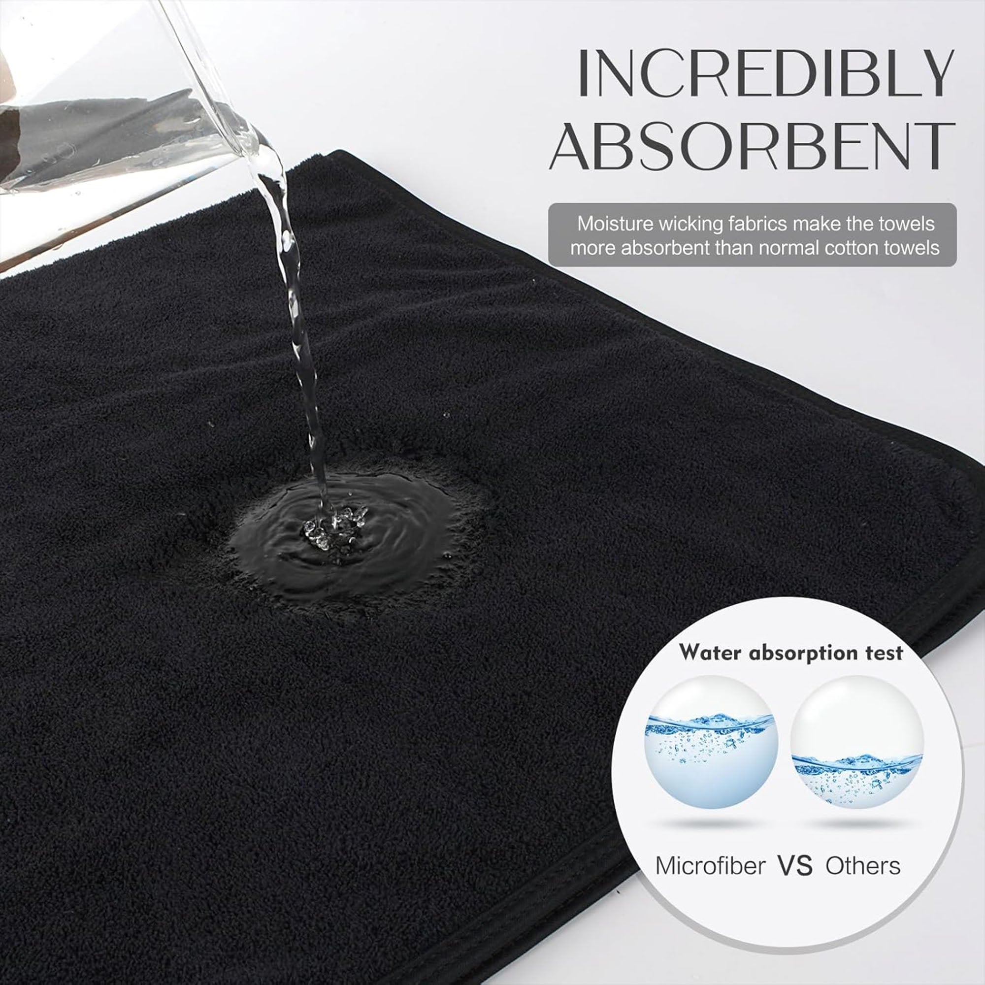 Gabri - Premium Salon Fibre Towel Black (Pack of 6)