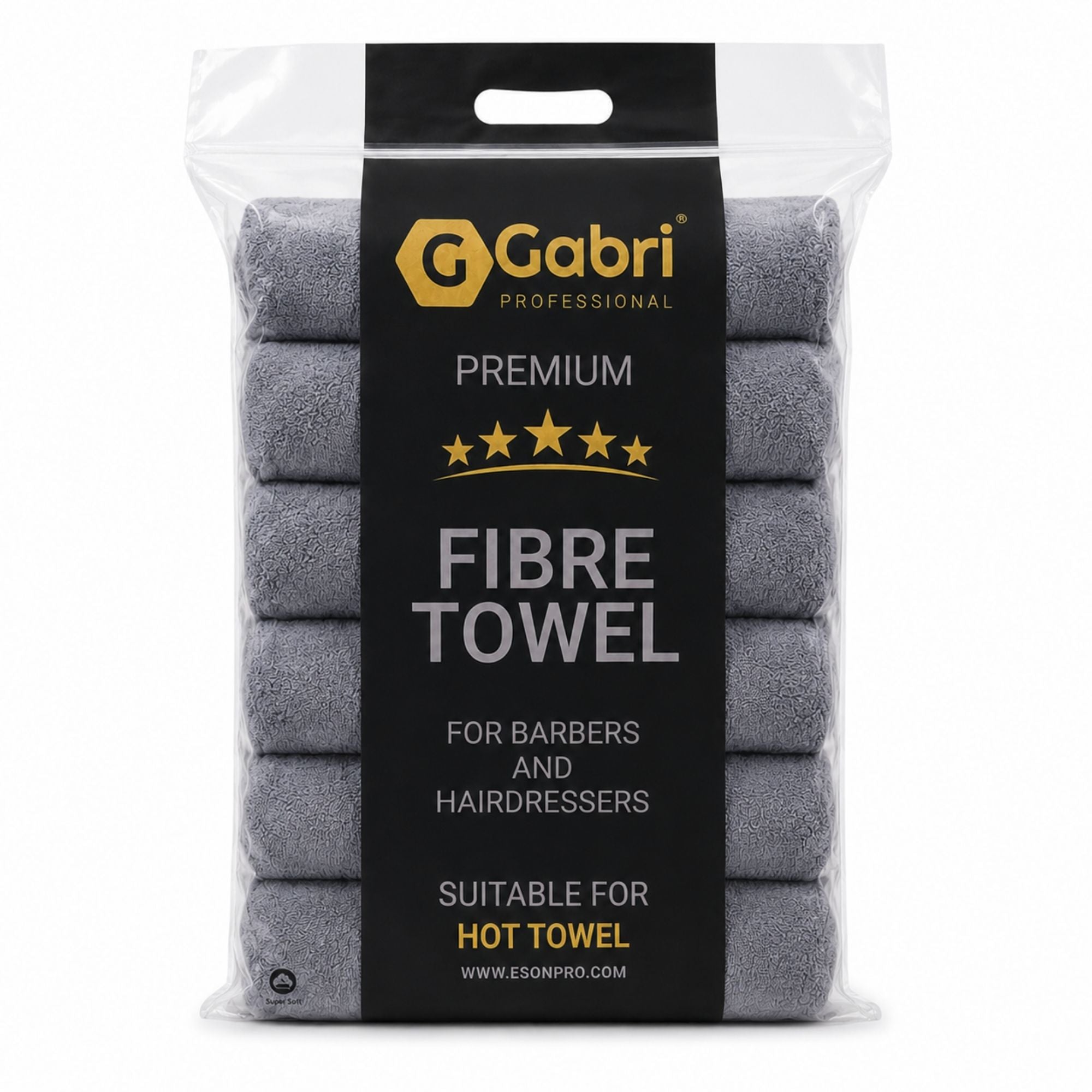 Gabri - Premium Salon Fibre Towel Grey (Pack of 6)