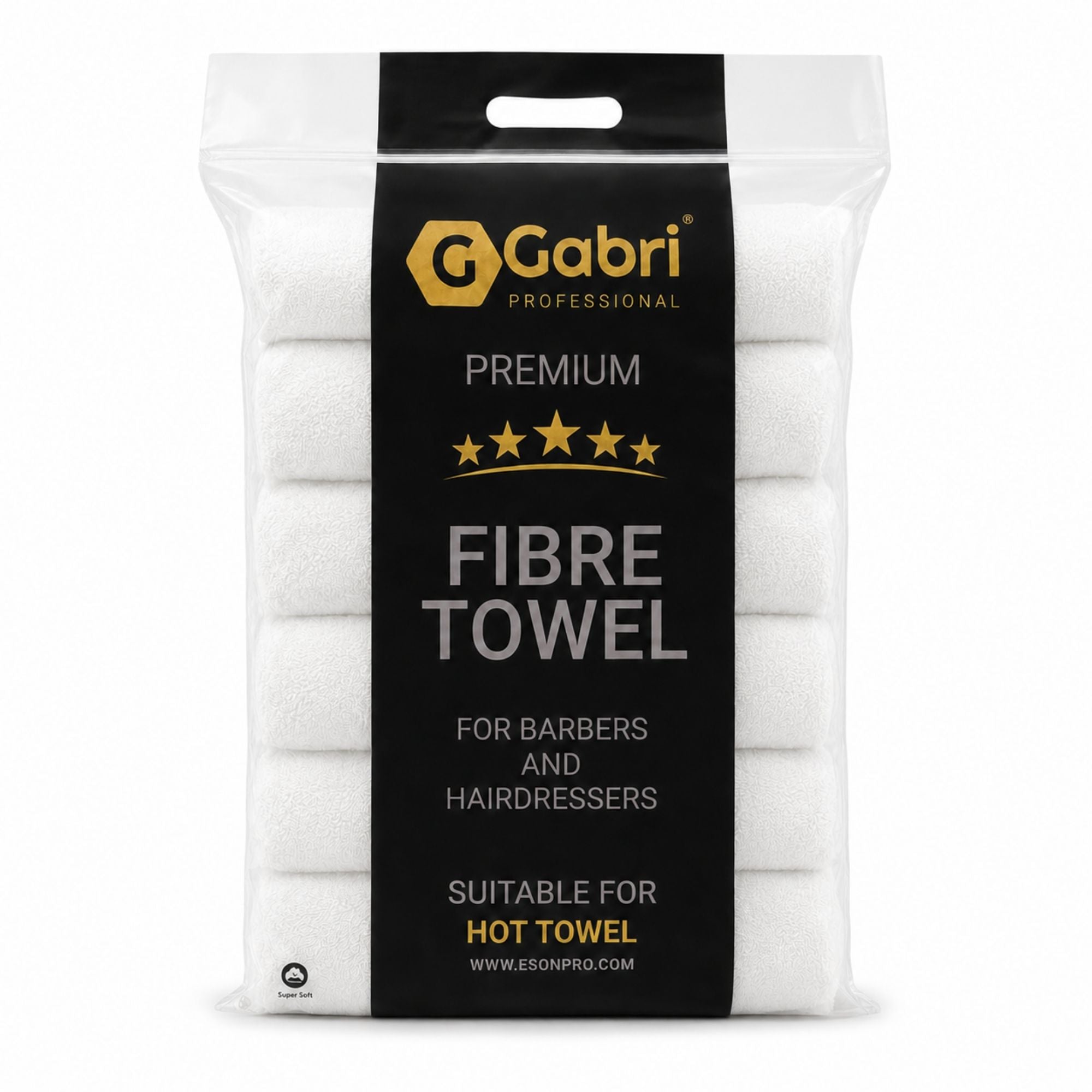Gabri - Premium Salon Fibre Towel White (Pack of 6)