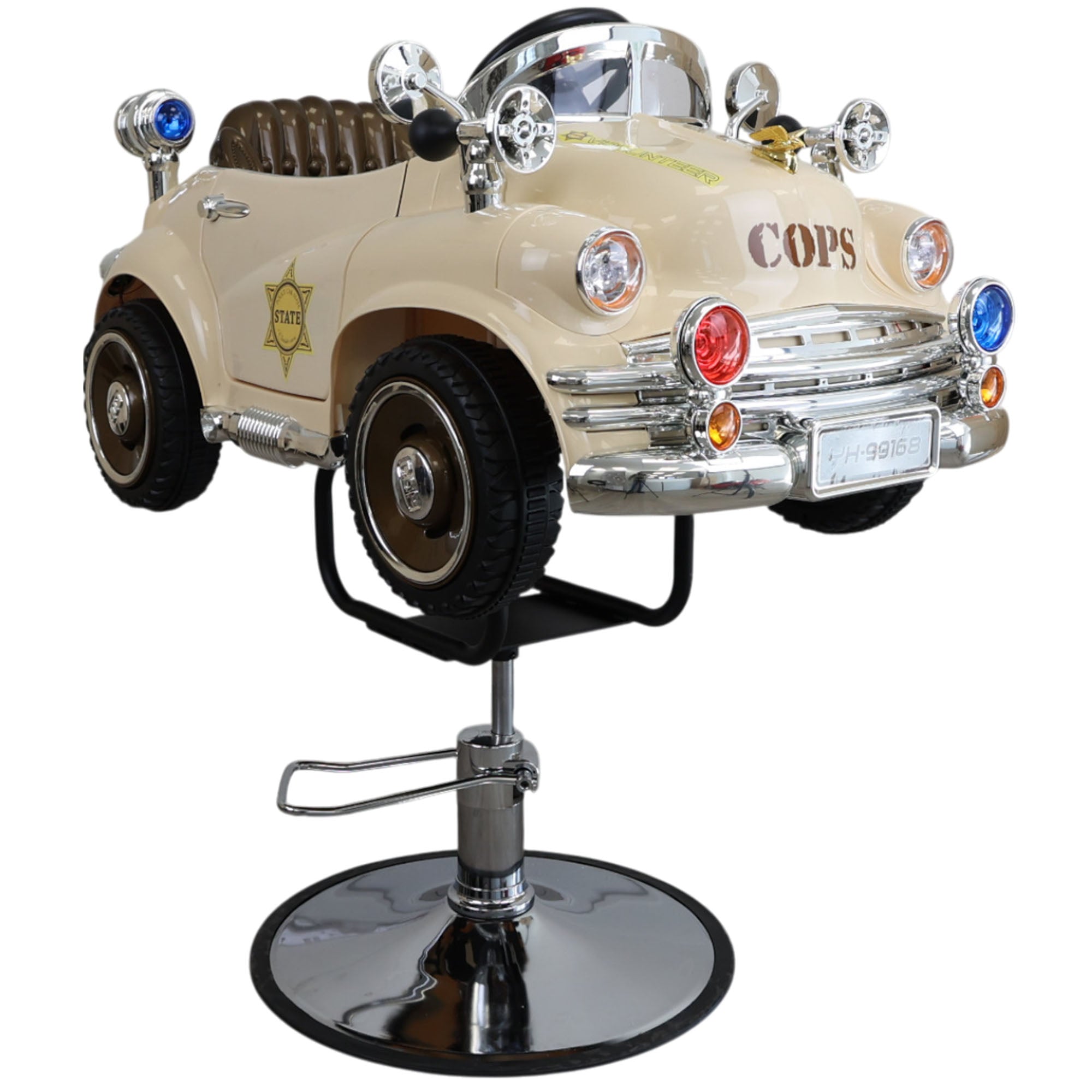 Kids Barber Chairs - Retro Police Car Beige