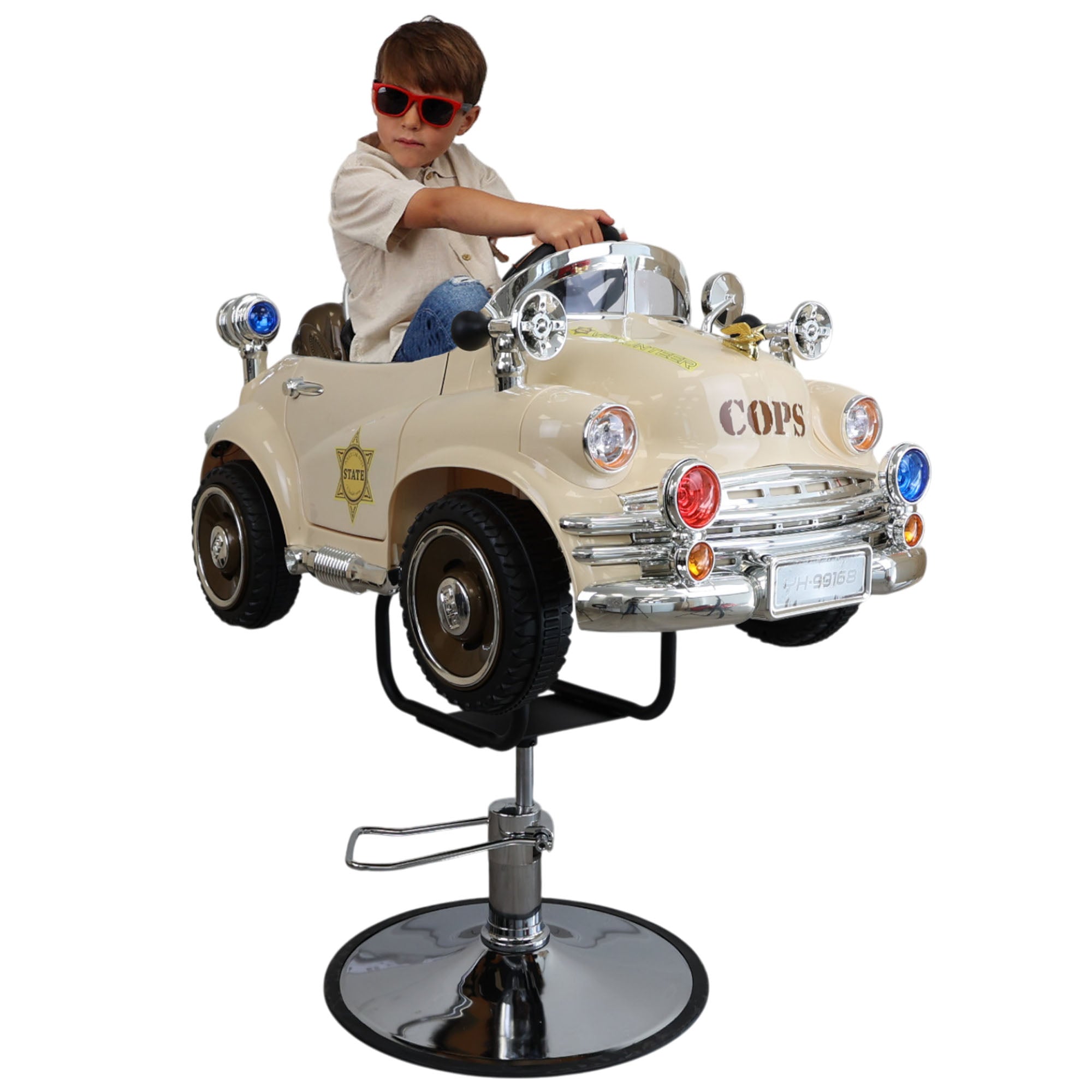 Kids Barber Chairs - Retro Police Car Beige