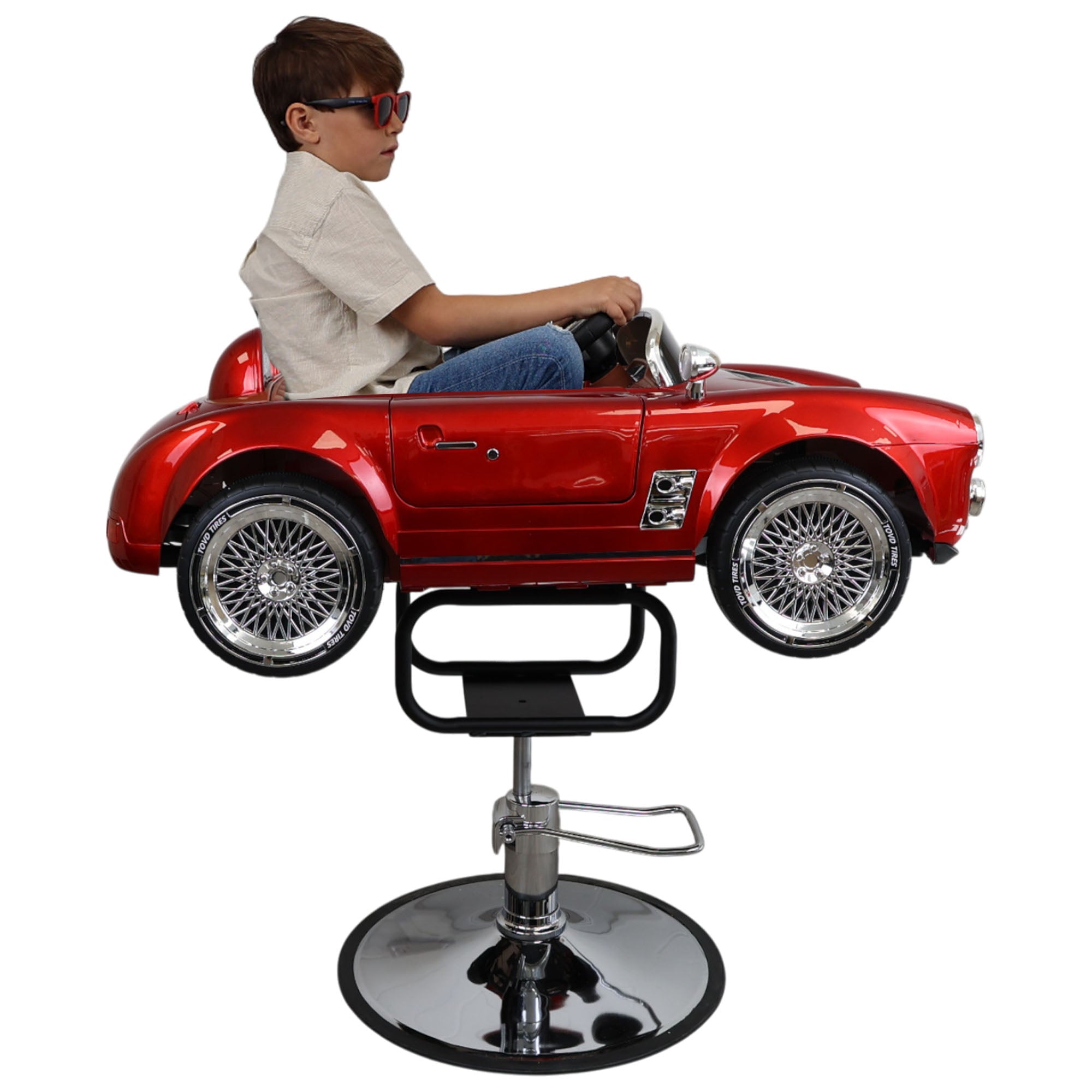 Kids Barber Chairs - Vintage Roadster Classic Red