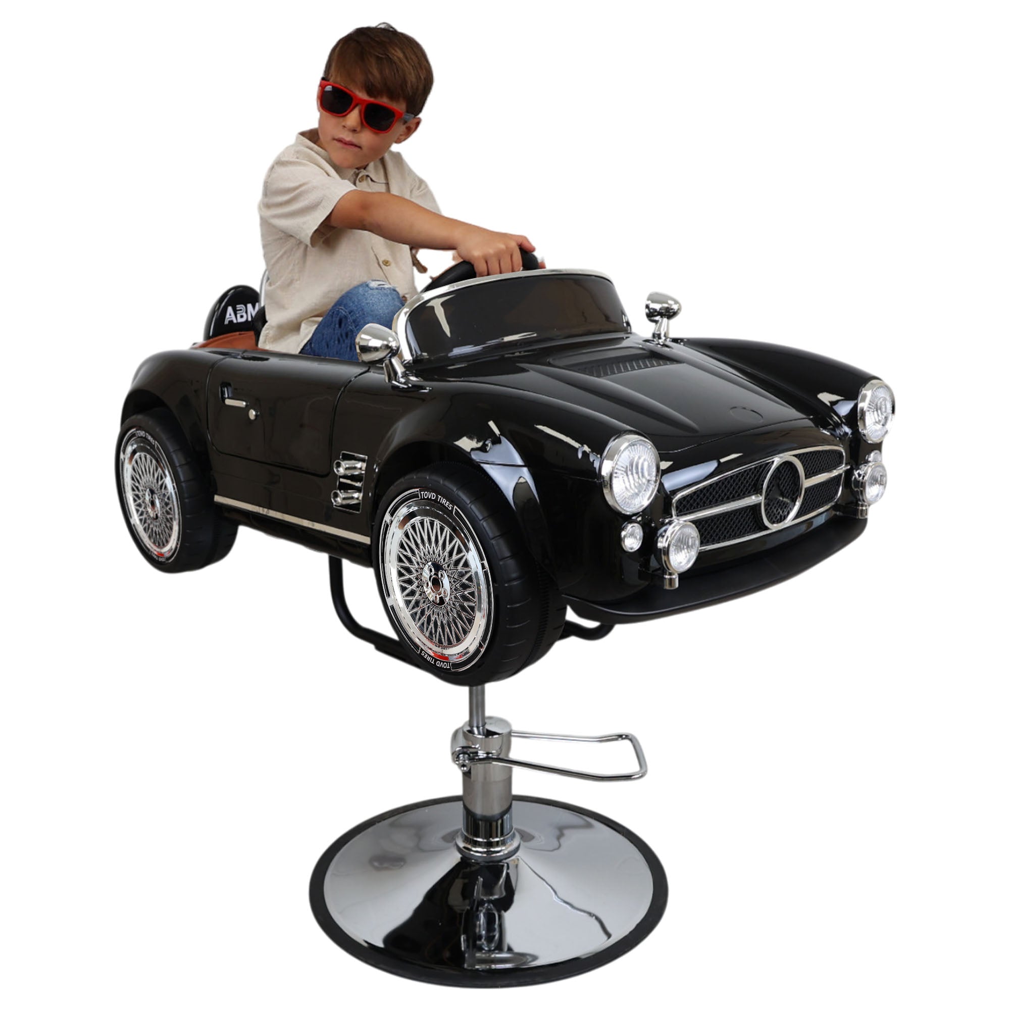 Kids Barber Chairs - Vintage Roadster Classic Black