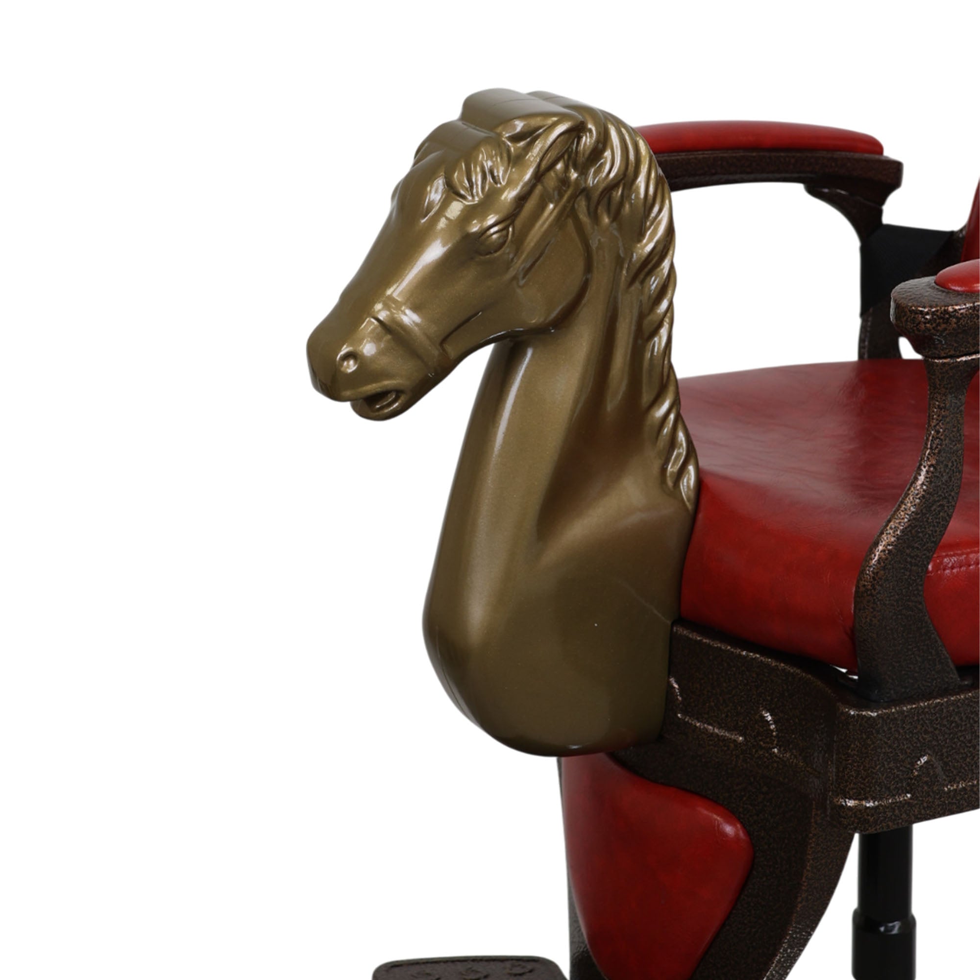 Kids Barber Chairs - Hydraulic Cartoon Horse Burgundy