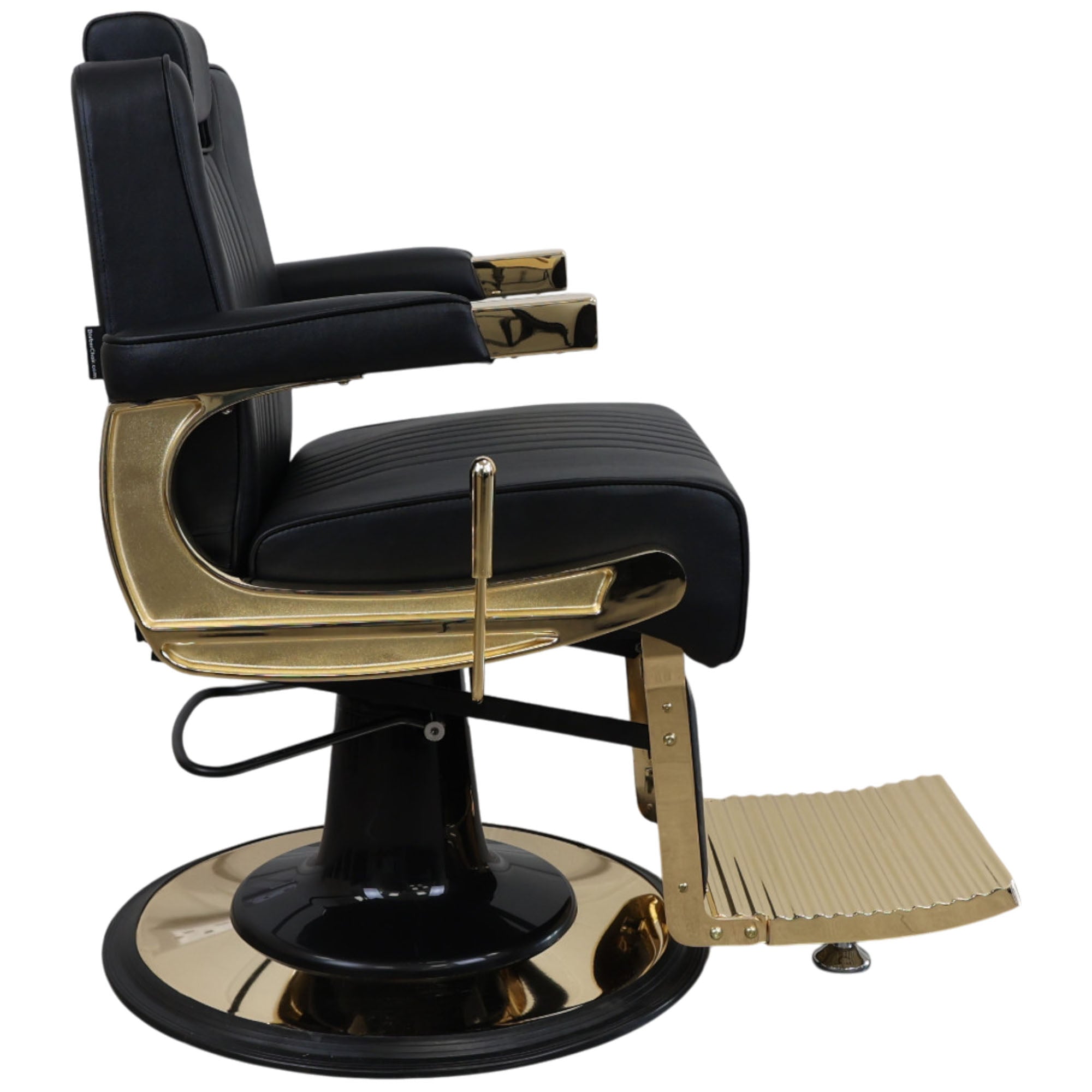 Barber Chair - Retro Black & Gold Accents