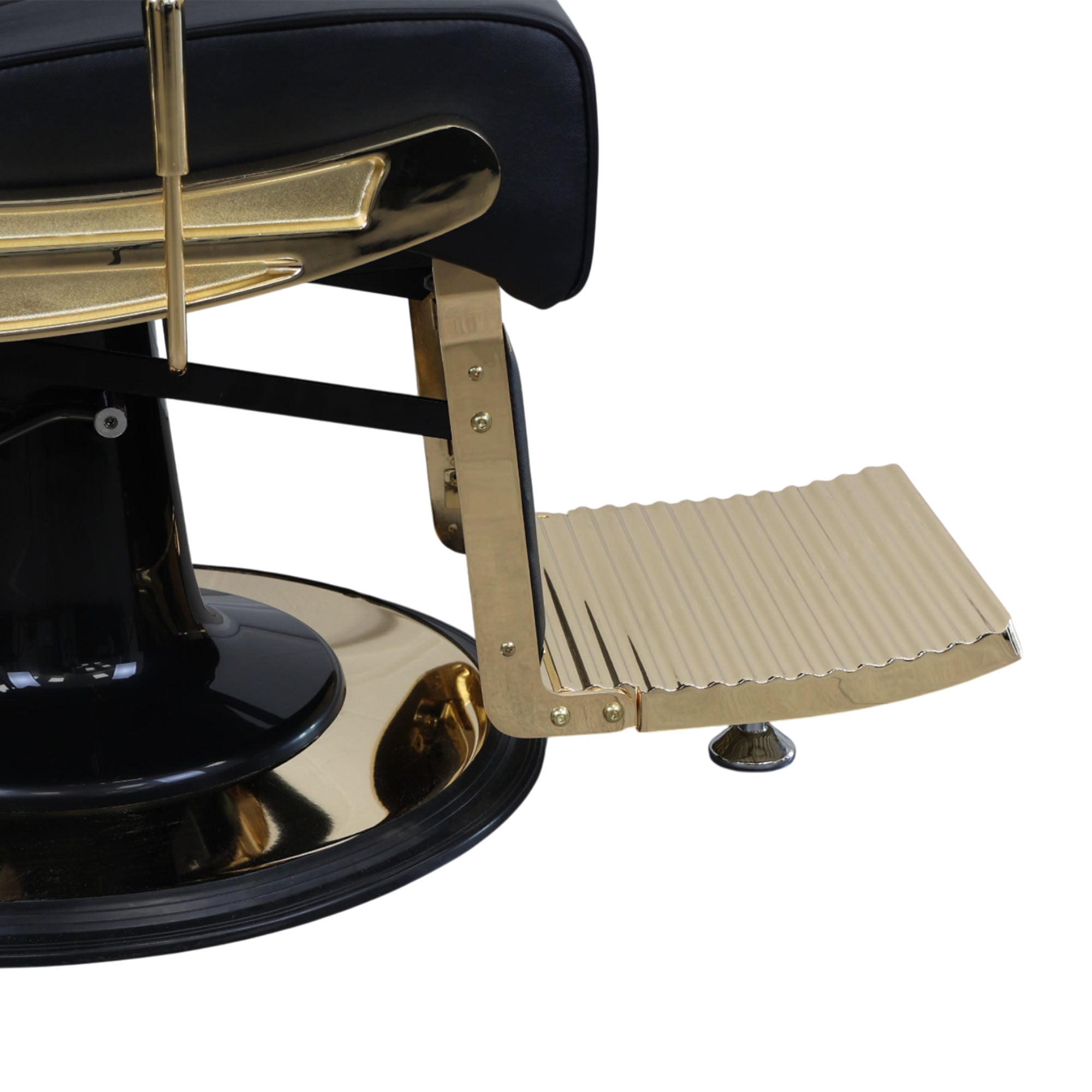 Barber Chair - Retro Black & Gold Accents