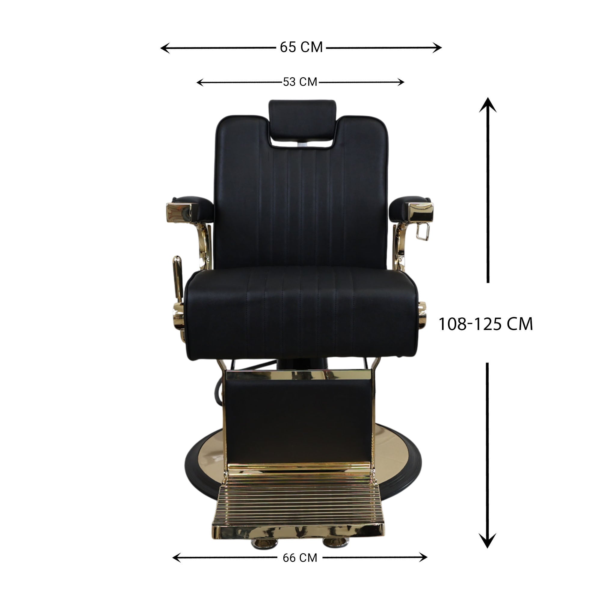Barber Chair - Retro Black & Gold Accents