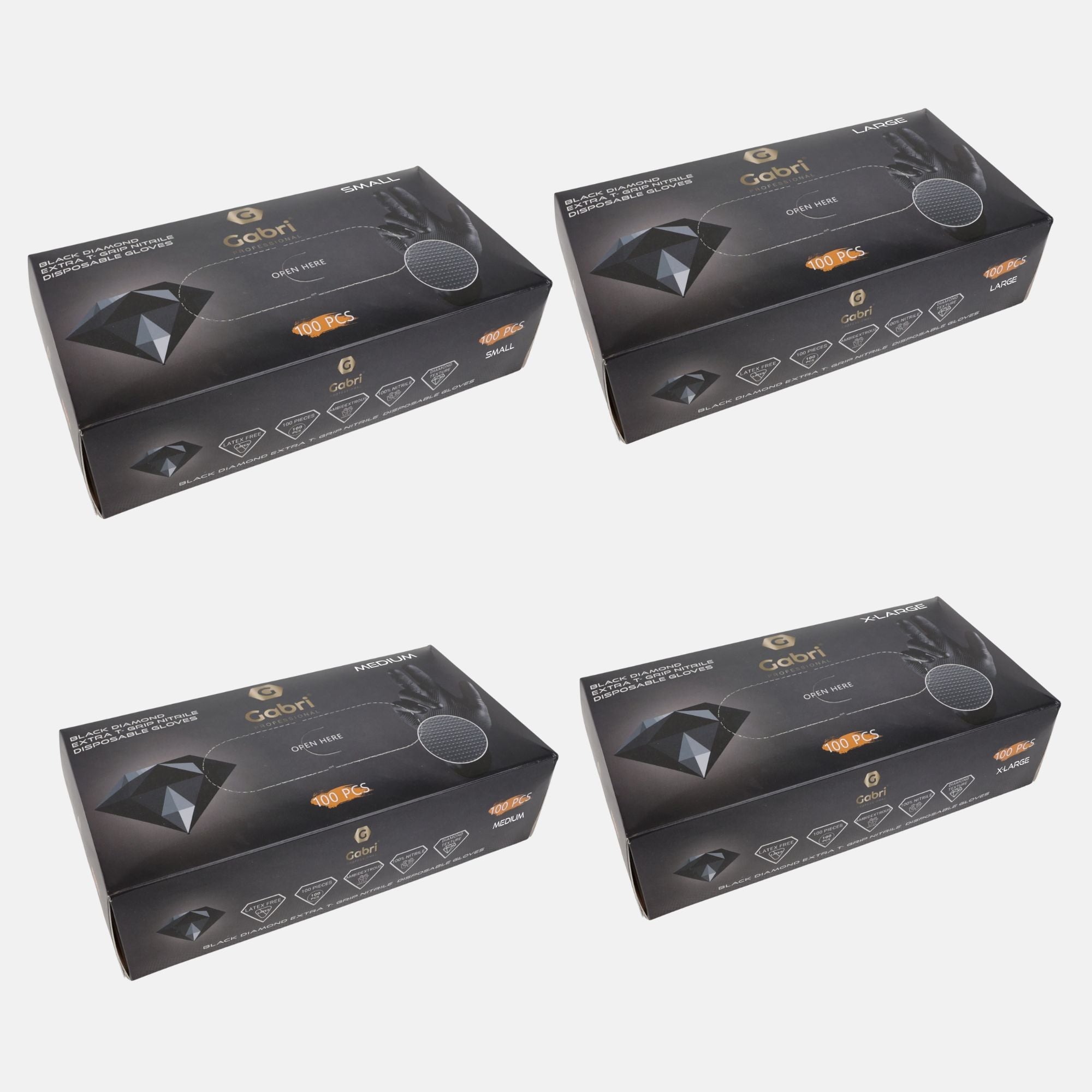 Gabri - Black Diamond Extra T- Grip Nitrile Disposable Gloves 100pcs