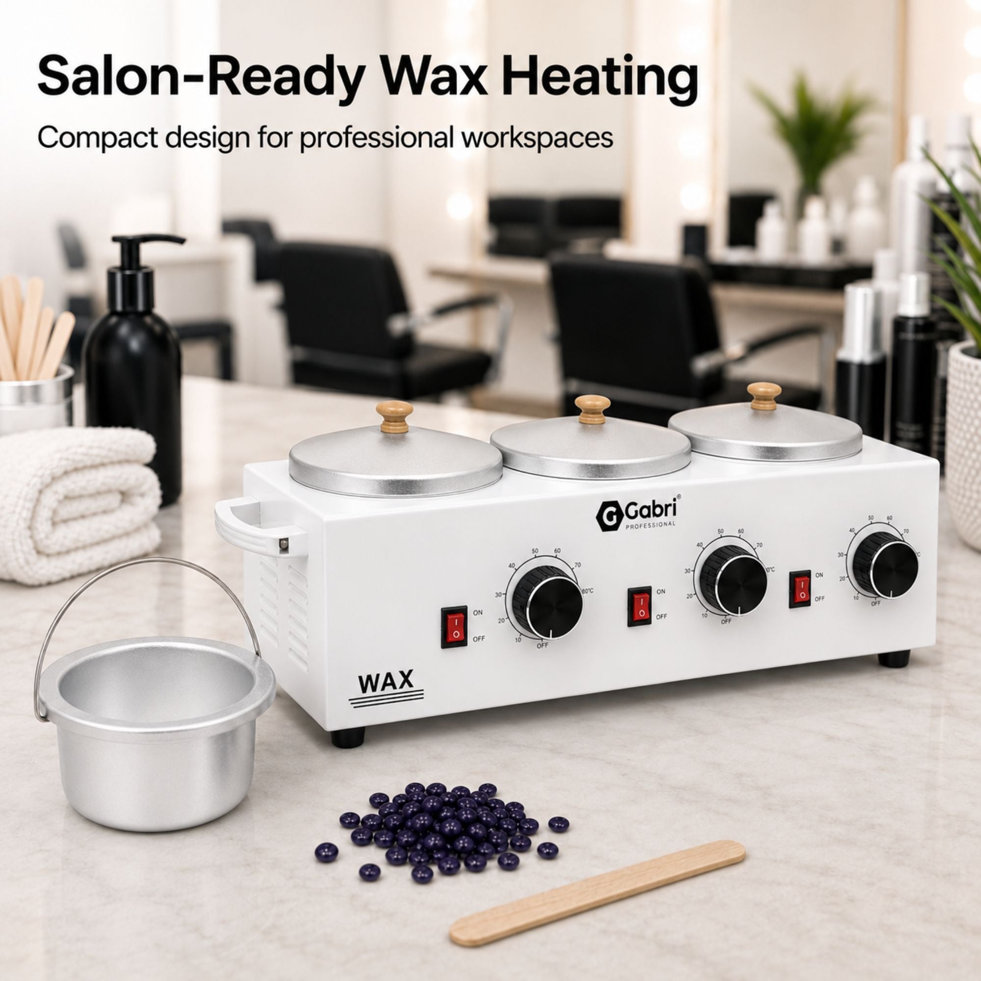 Gabri - 3 Pot Wax Heater Warmer White