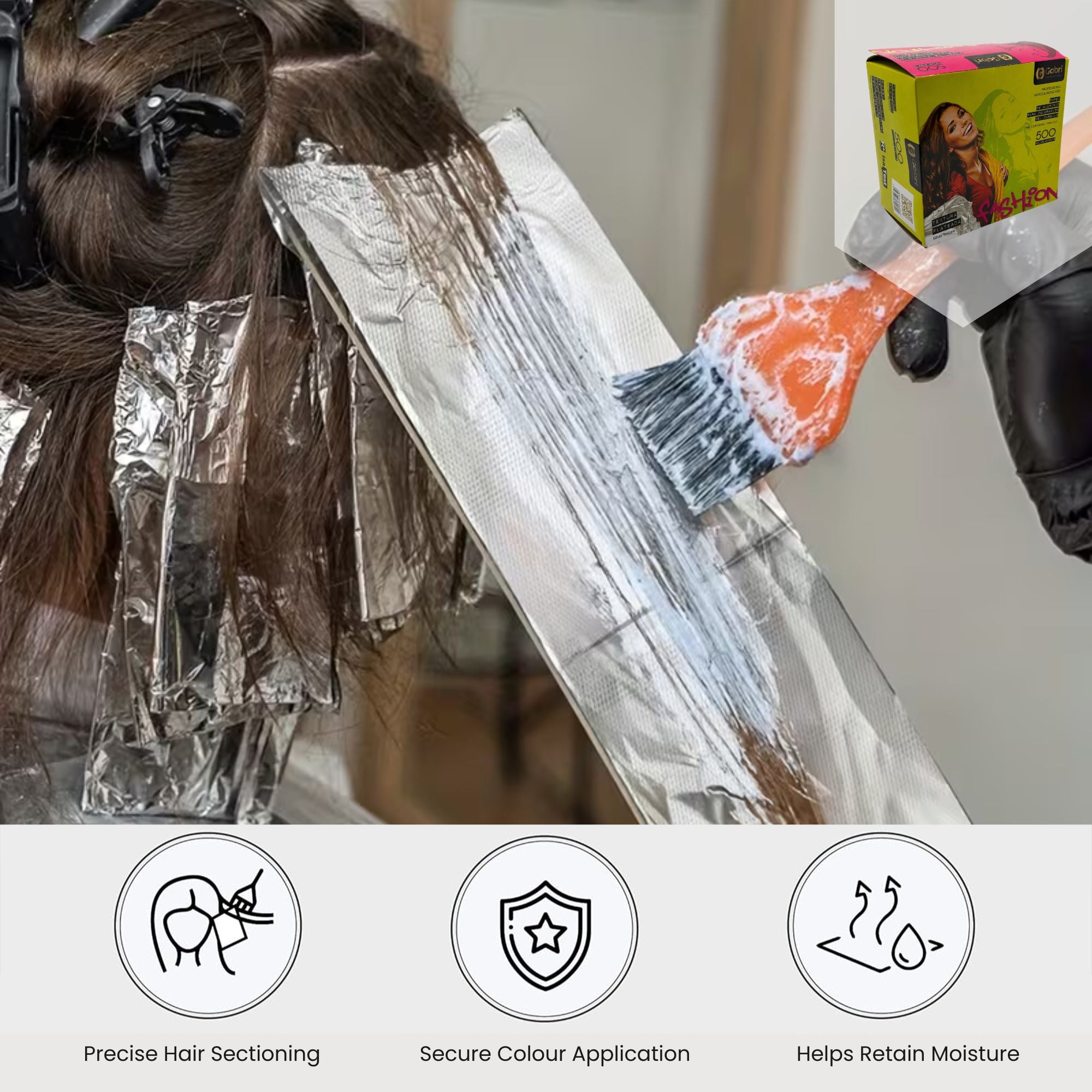 Gabri - Silver Textured Pop Up Hair Foil 500 Sheets (27x13cm)