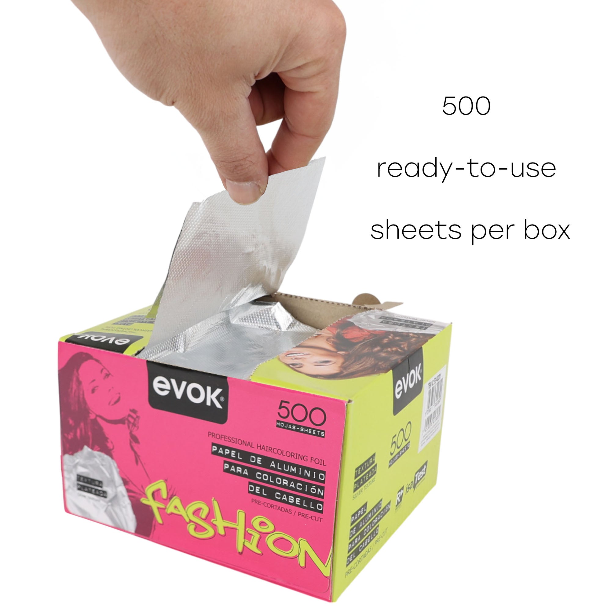 Eson - Evok Silver Texture Hair Foil Pop Up 500 Sheets 273x130mm
