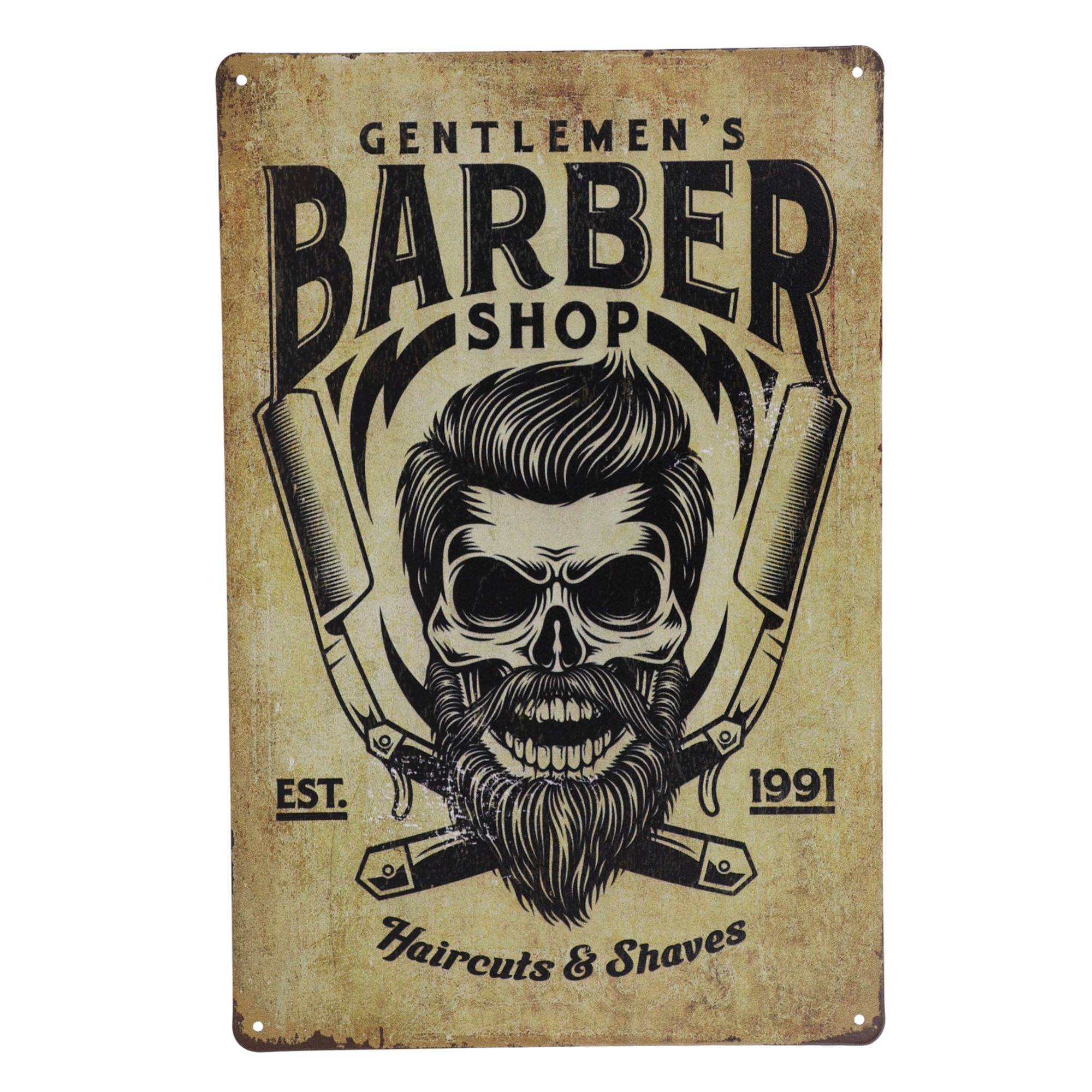 Eson - Old Fashioned Barber Shop Metal Plaque Sign 20x30cm
