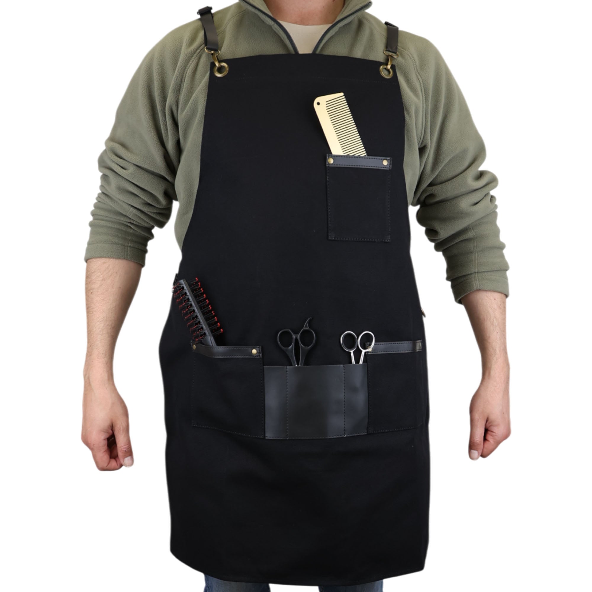 Eson - Hair Cutting Apron Premium Canvas & Leather Collection