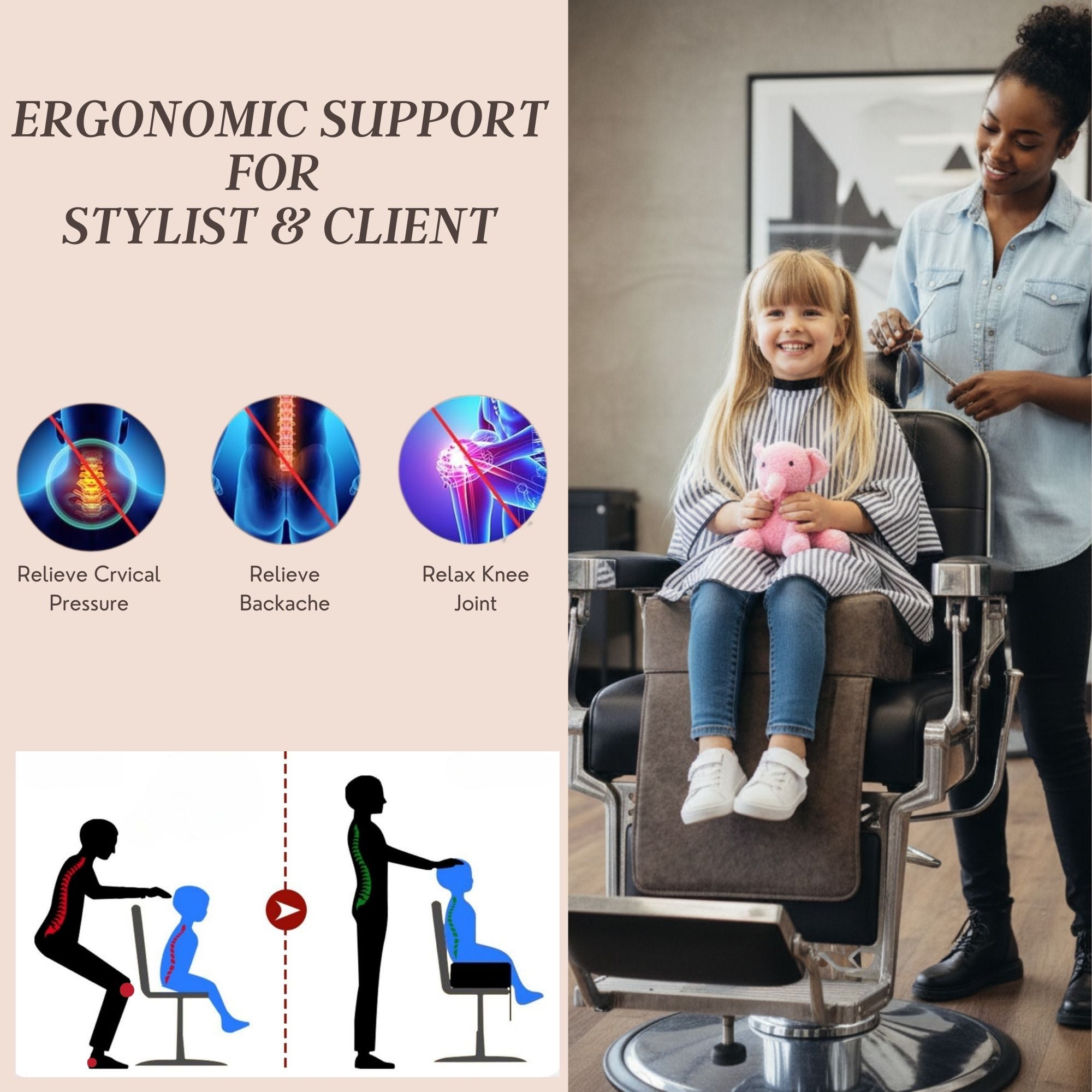 Kids Booster Seats - Professional Salon & Barber Cushion Brown