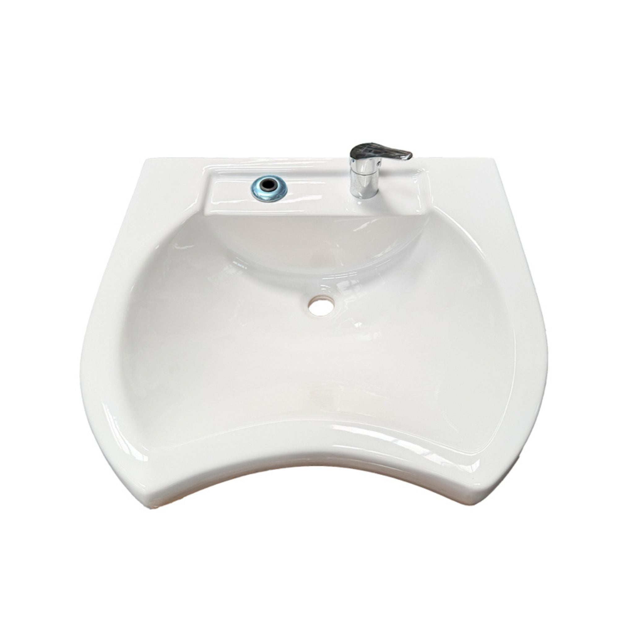 Barber Station Unit - Light Wood Station With Sink & Hexagonal LED Mirror