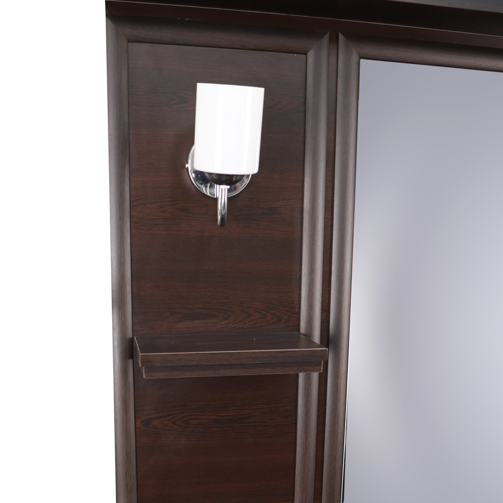 Barber Station Unit - Dark Walnut Finish Station With Black Basin