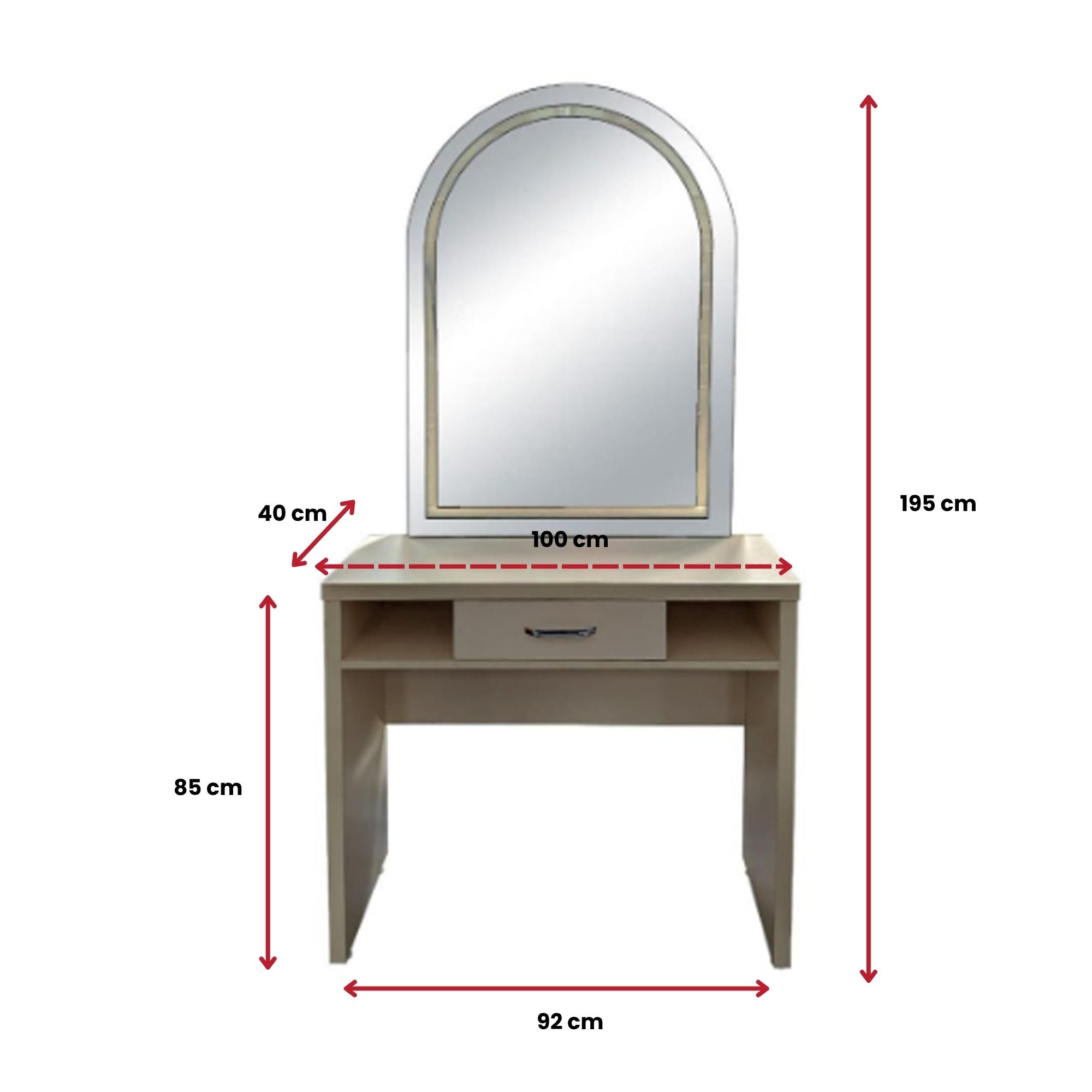 Salon Station Unit - Styling Station With Arched LED Mirror