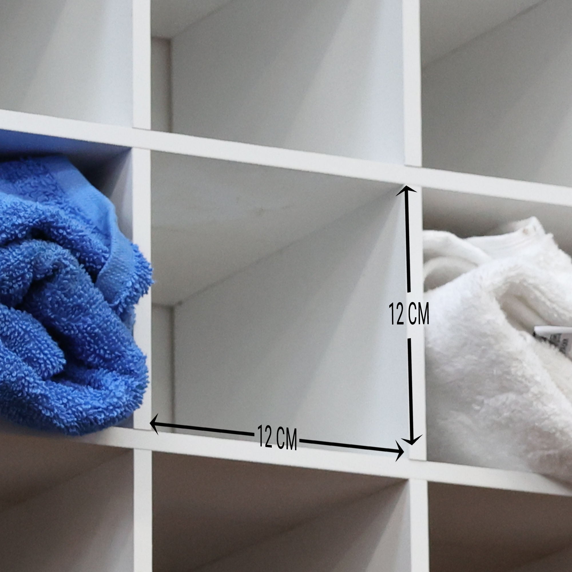 Storage Cabinet - Towel & Colour Organizer Shelf Wood