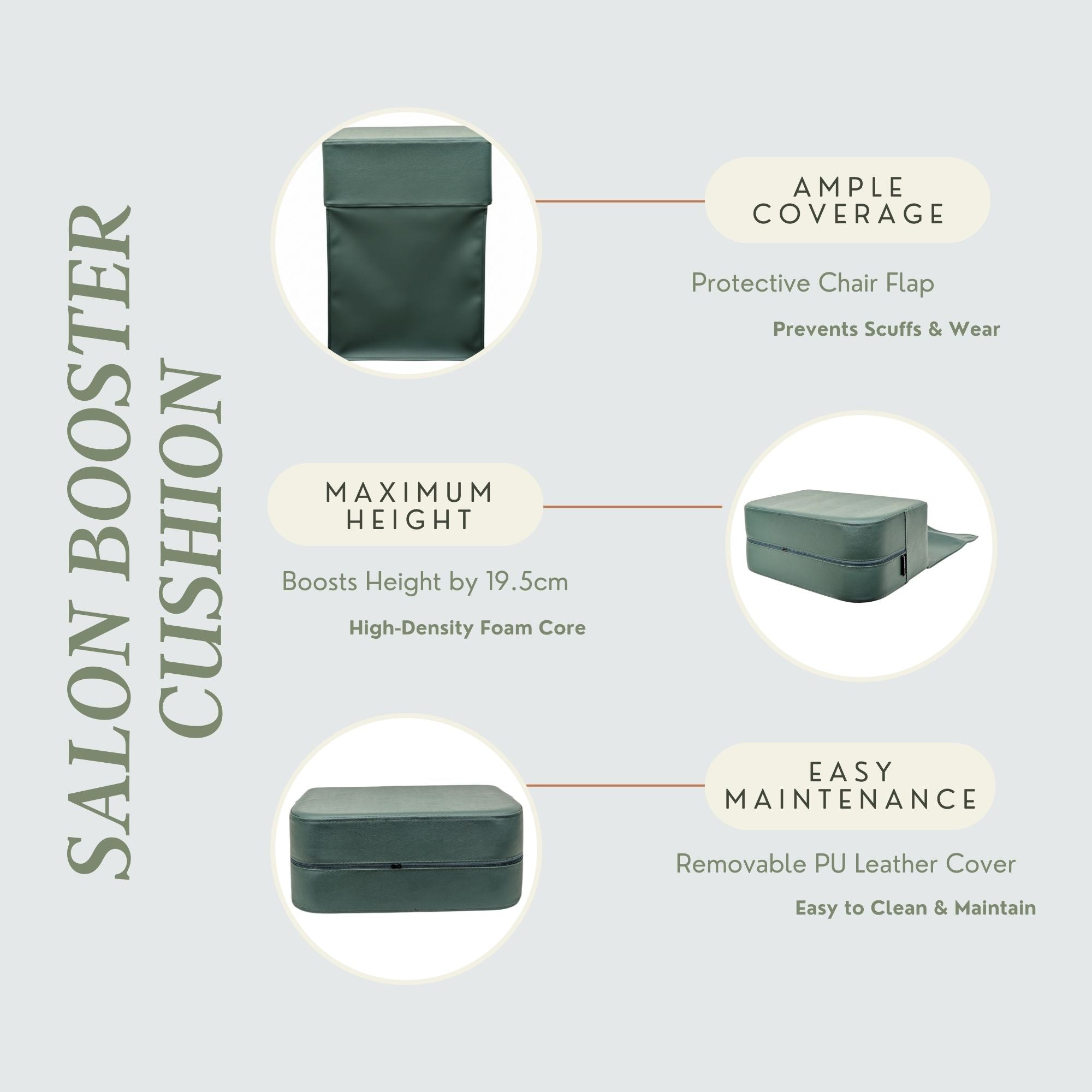 Kids Booster Seats - Professional Salon & Barber Cushion Green