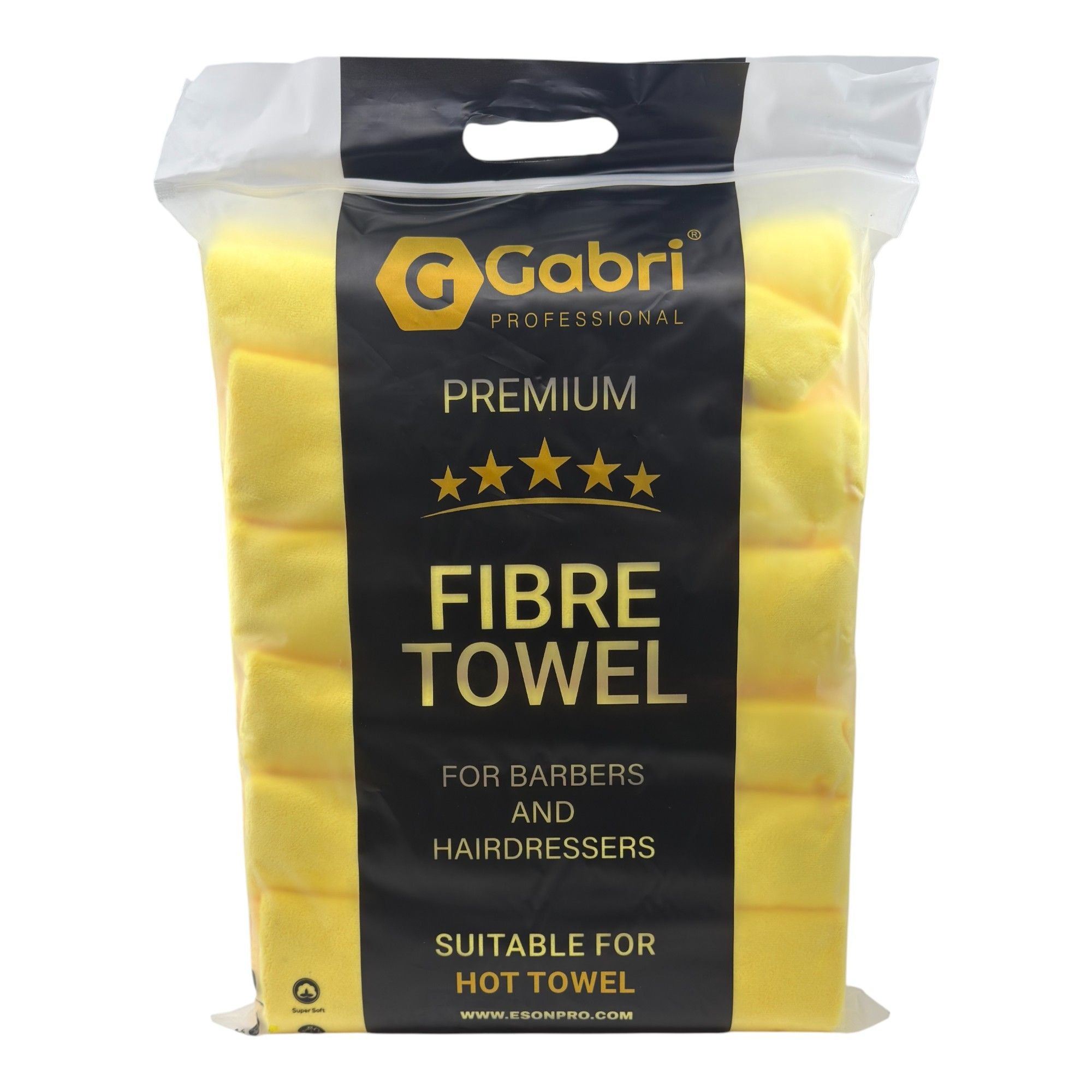 Gabri - Premium Salon Fibre Towel Sun Yellow (Pack of 6)
