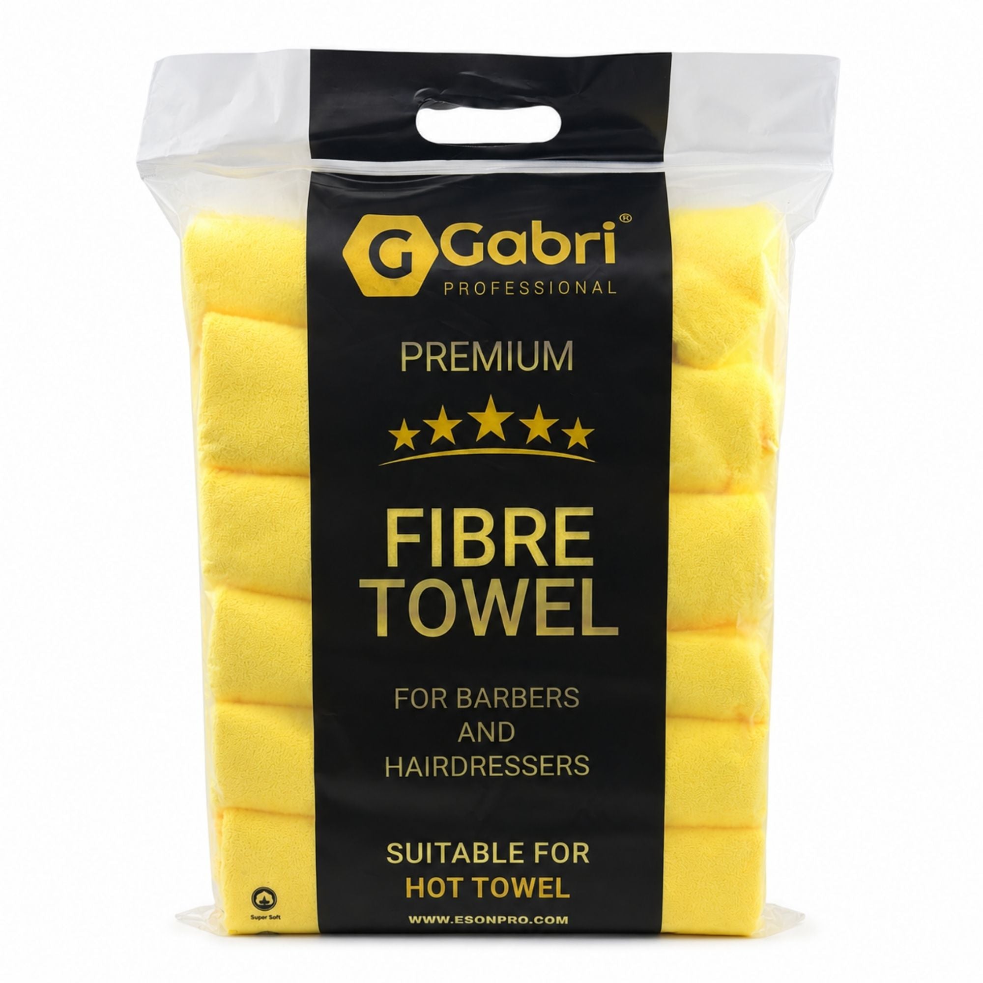 Gabri - Premium Salon Fibre Towel Sun Yellow (Pack of 6)
