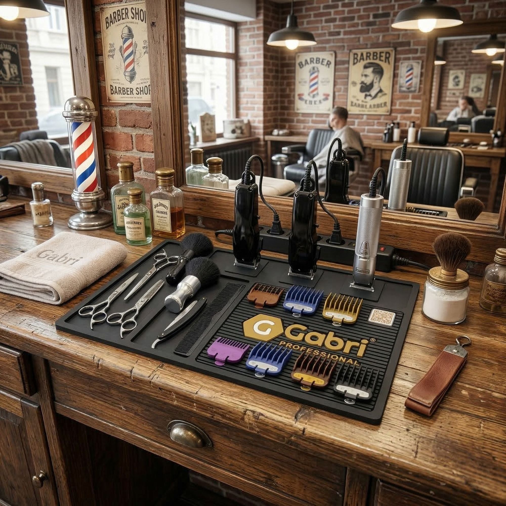 Gabri - Multifunctional Magnetic Barber Station Mat (23x36 cm)