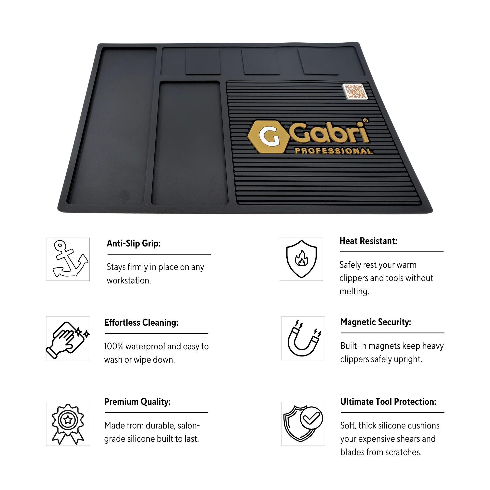 Gabri - Multifunctional Magnetic Barber Station Mat (23x36 cm)