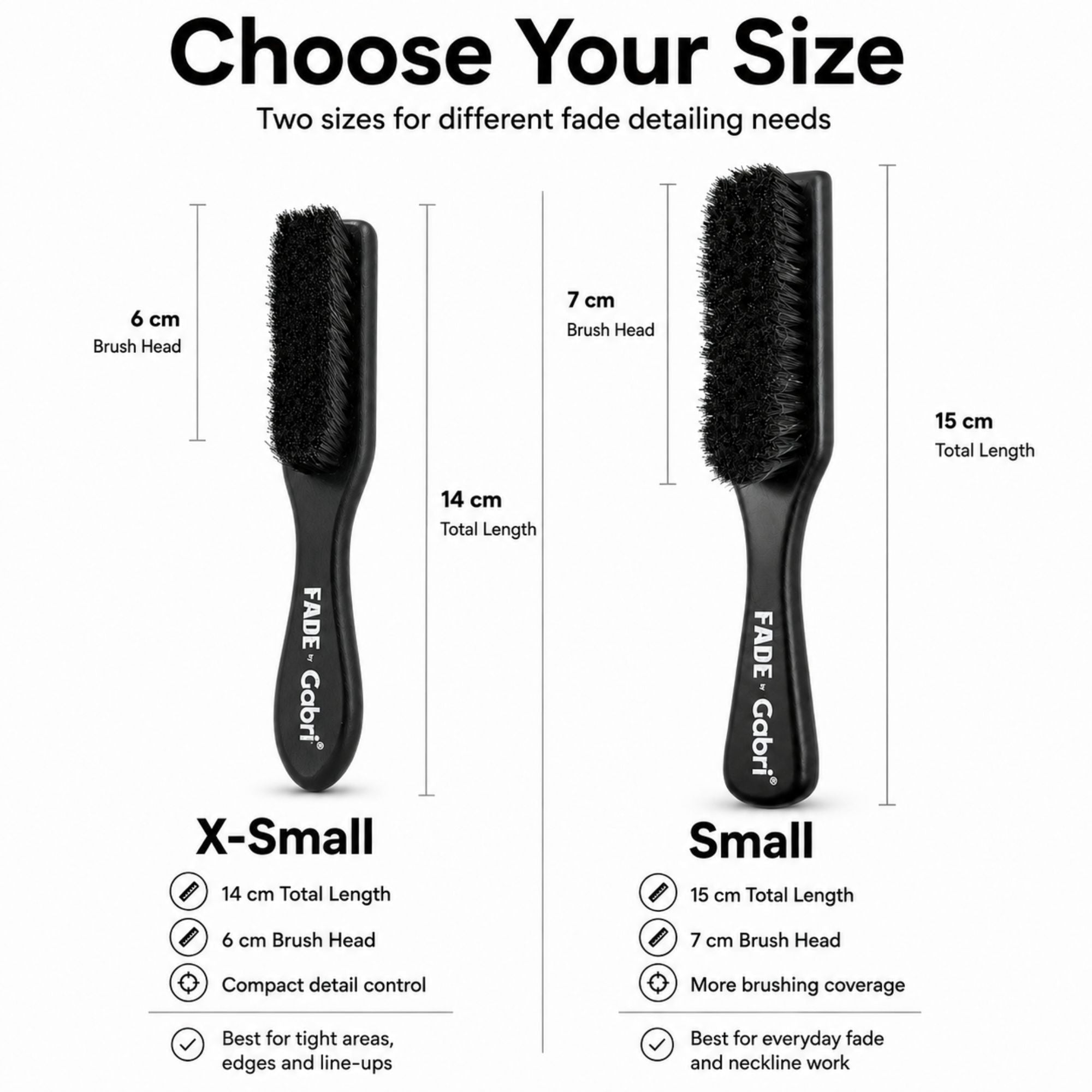 Gabri - Skin Fade Brush Black Wooden Soft Fader X-Small
