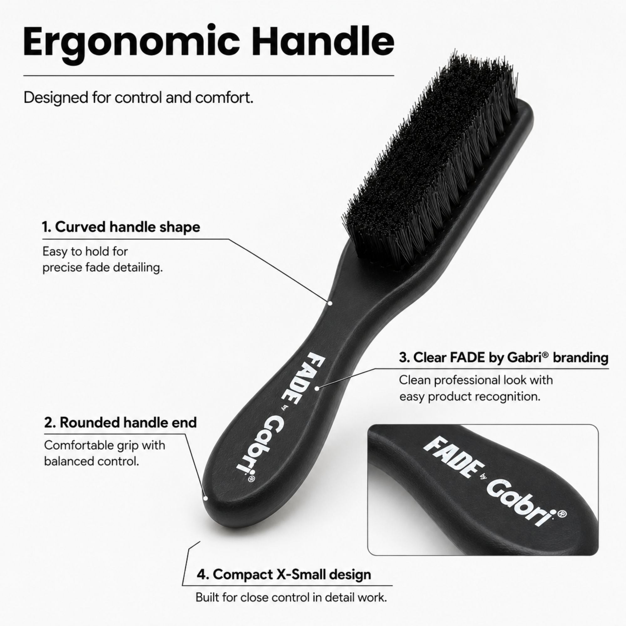 Gabri - Skin Fade Brush Black Wooden Soft Fader X-Small