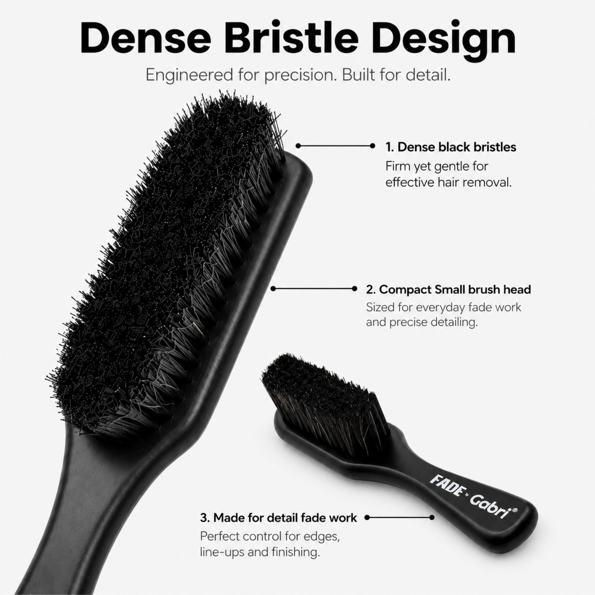 Gabri - Skin Fade Brush Black Wooden Soft Fader Small
