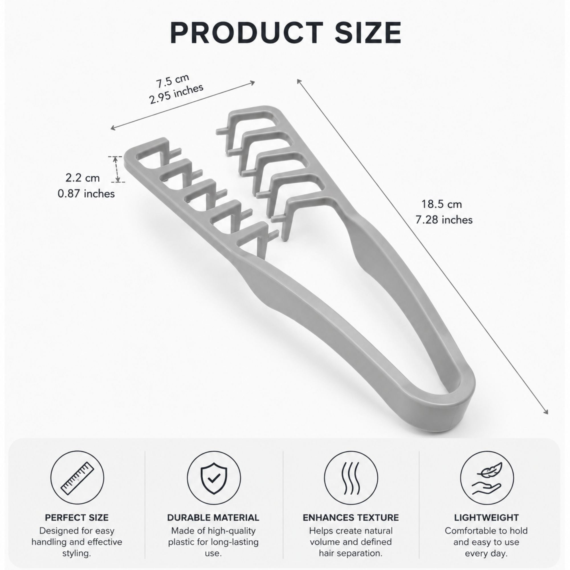 Gabri - Professional Wide-Tooth Texturising & Root Lift Comb Grey