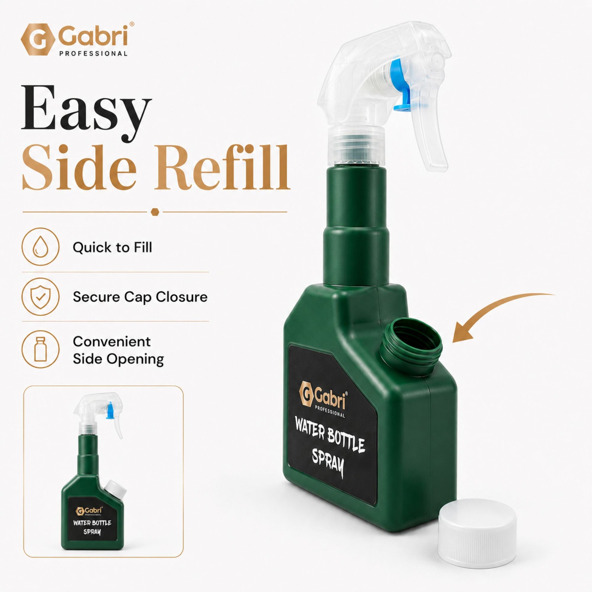 Gabri - Water Bottle Spray Green 270ml
