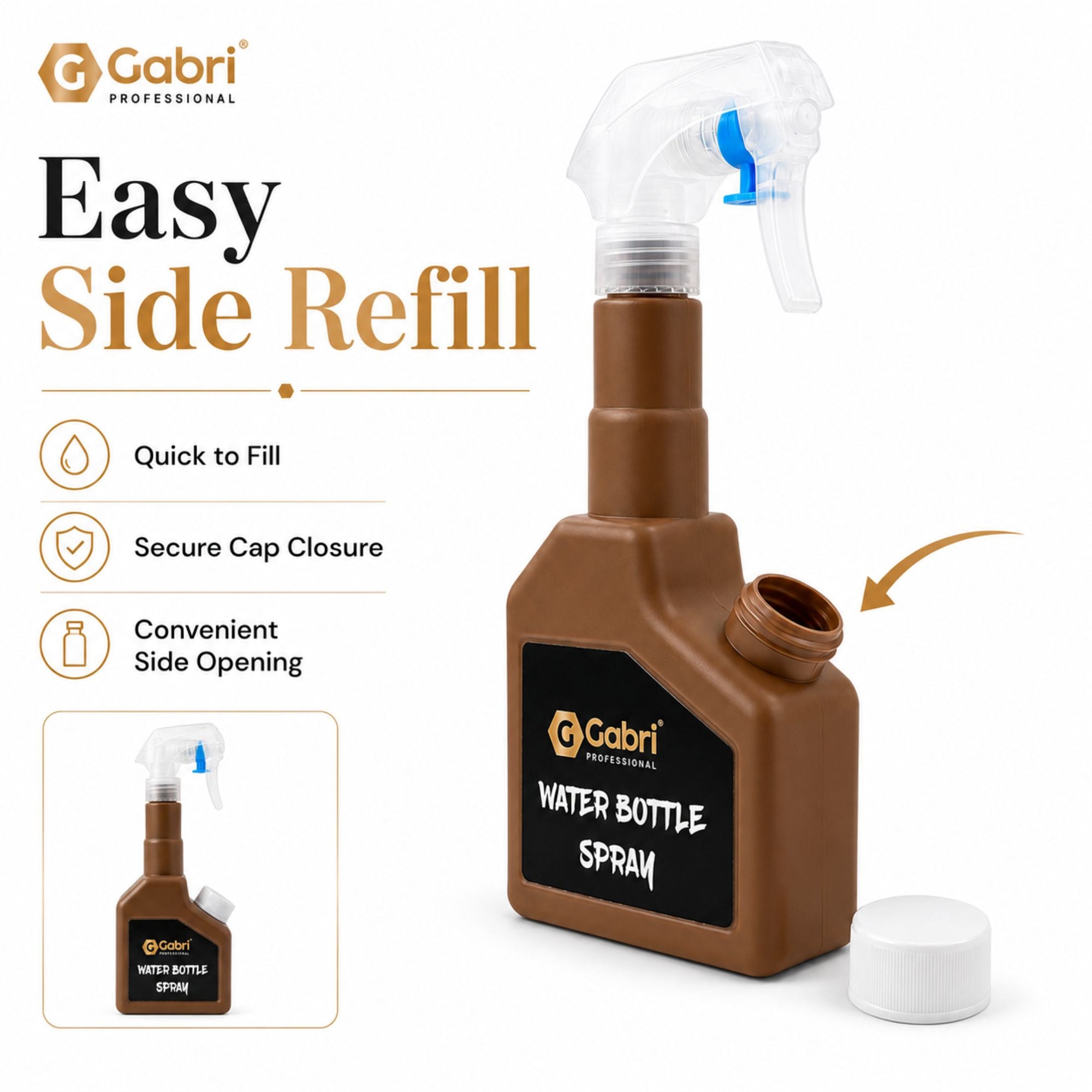 Gabri - Water Bottle Spray Brown 270ml