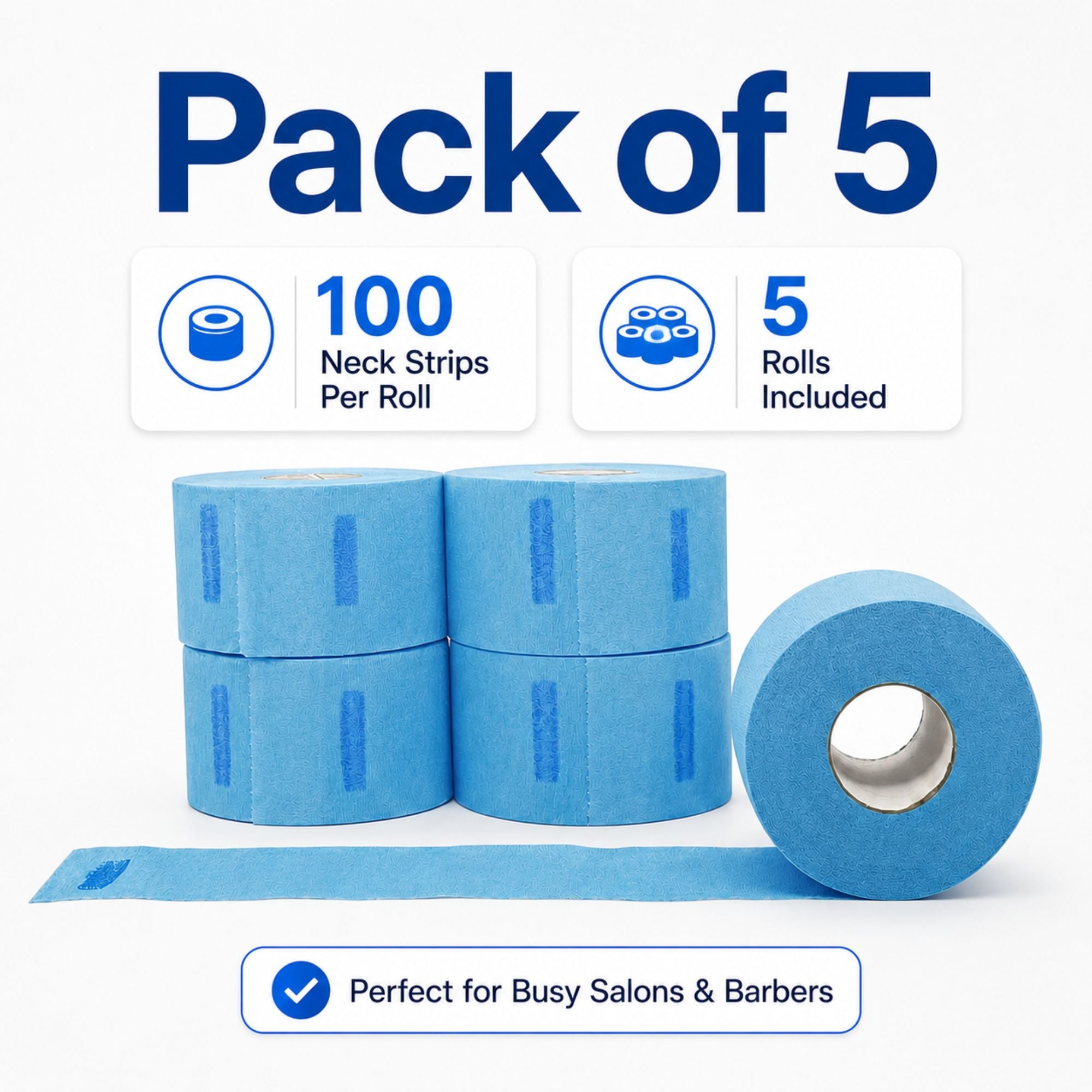 Gabri - Professional Disposable Neck Strips Blue (Pack of 5)
