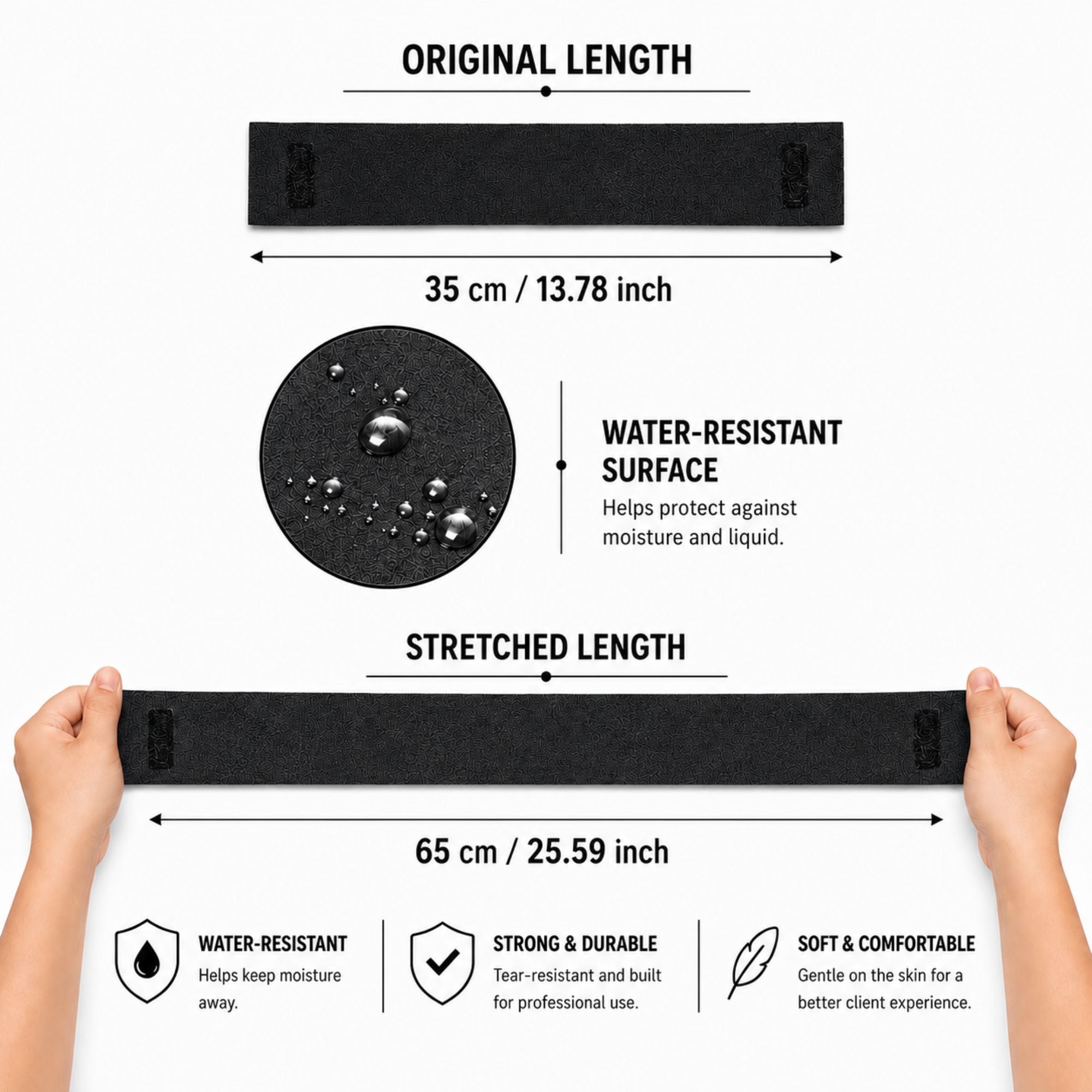 Gabri - Professional Disposable Neck Strips Black (Pack of 5)