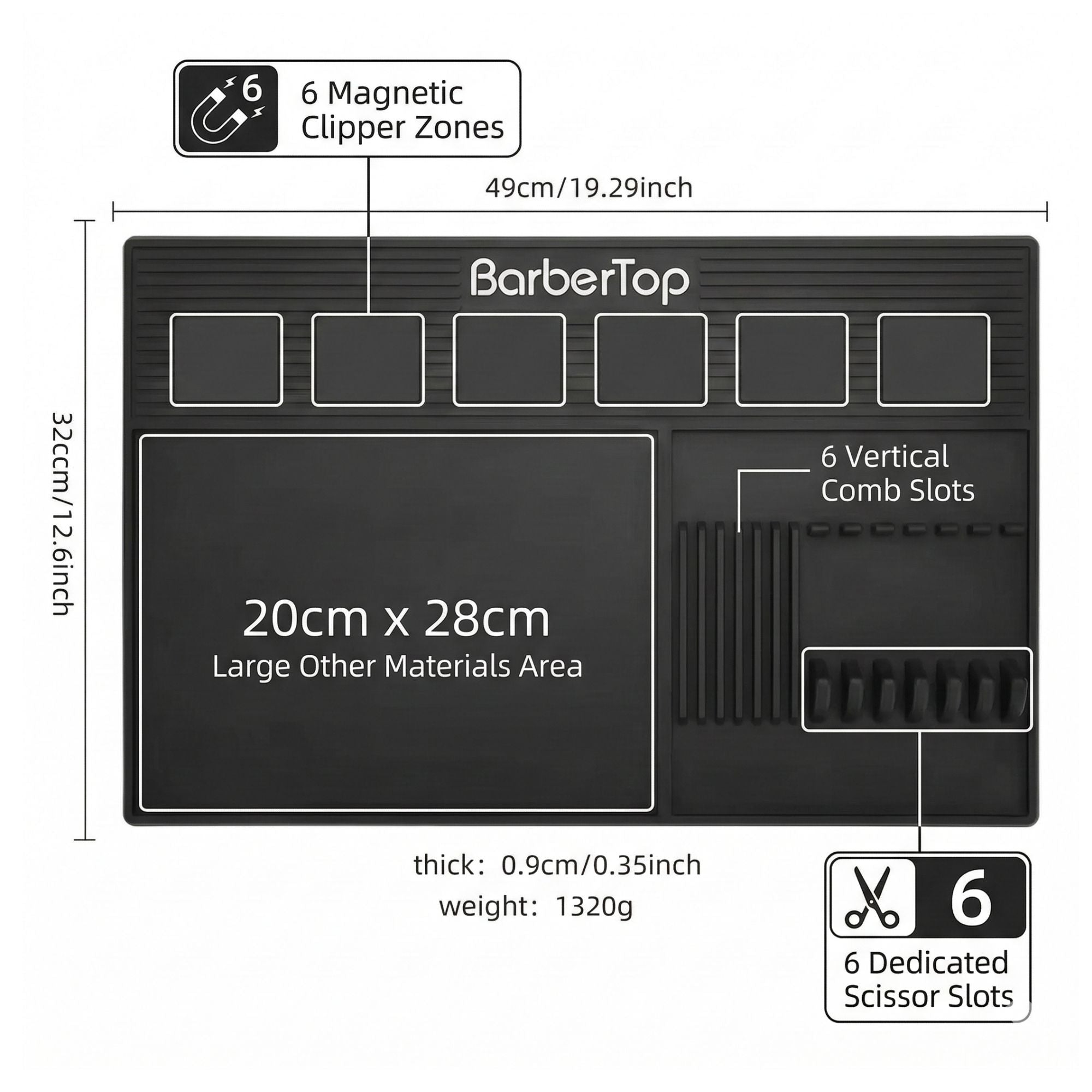 BarberTop - Multifunctional Magnetic Barber Station Mat