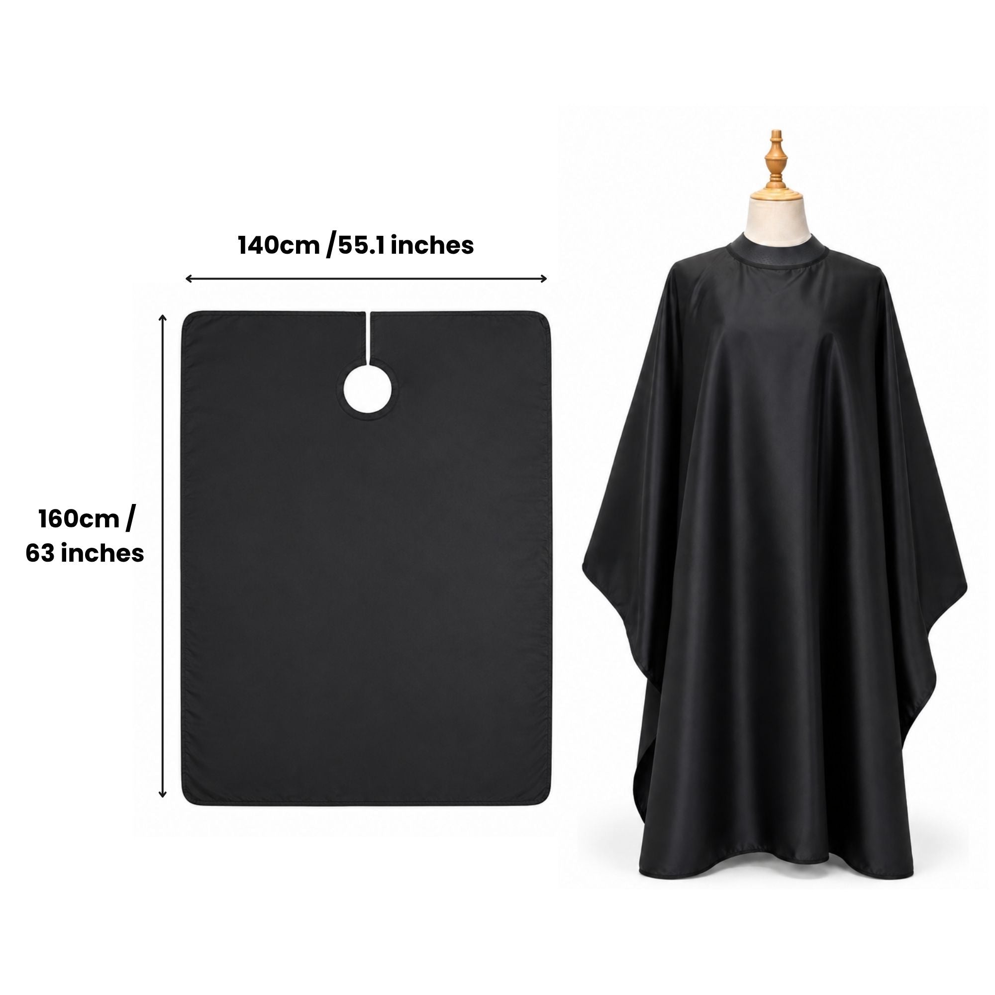 Eson - Professional Hairdressing Gown with Adjustable Popper Neck Closure