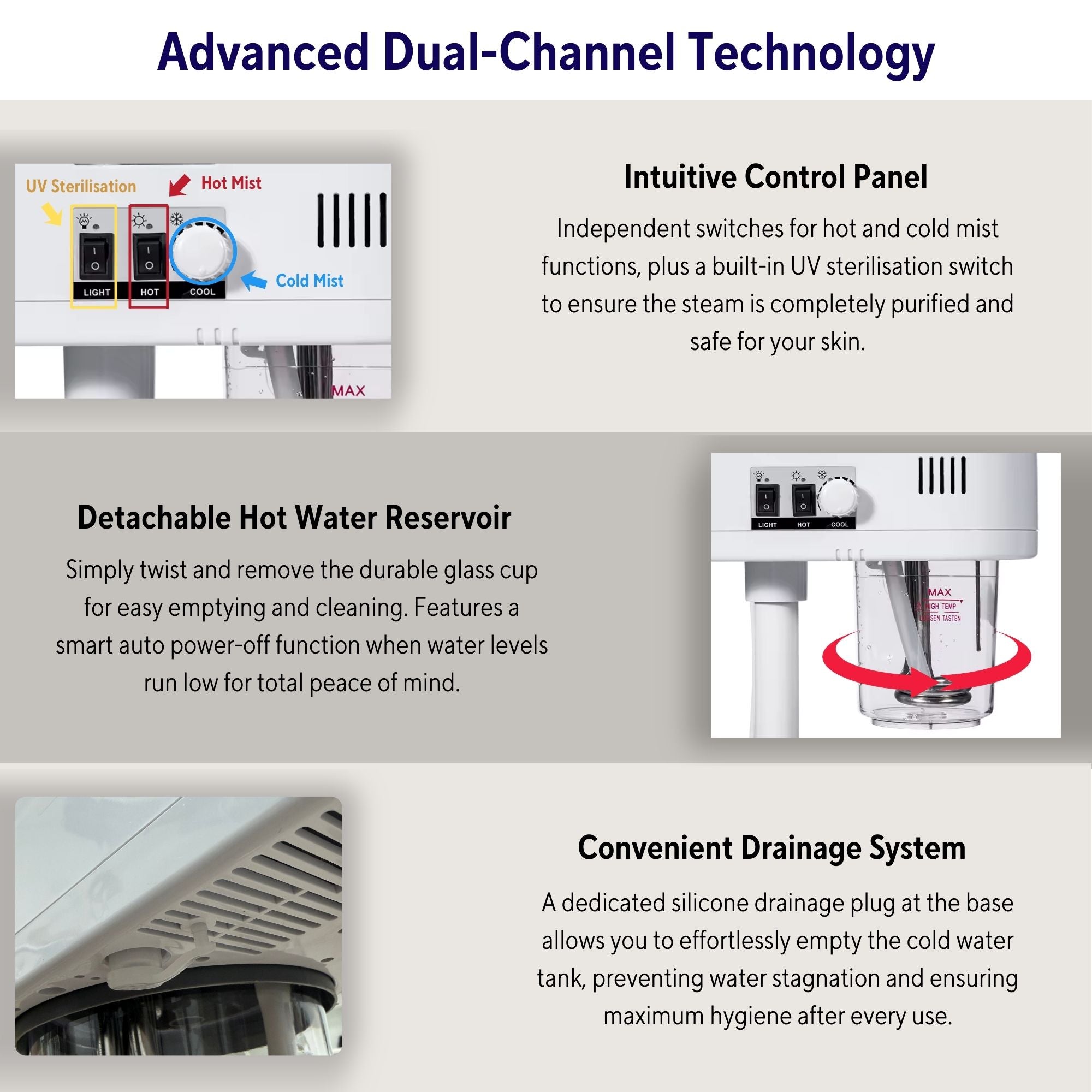 Gabri - Professional Dual Arm Facial Steamer - Independent Hot & Cold Mist with Aromatherapy